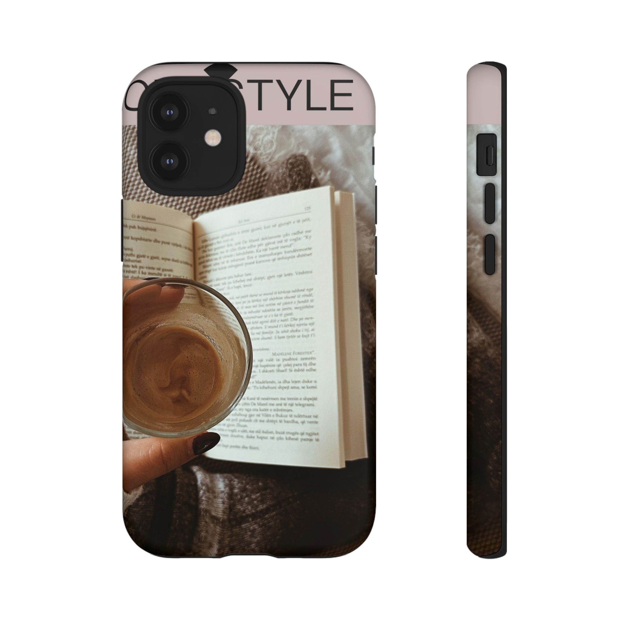 Cozy Reading Phone Case — Coffee & Book Protective Cover