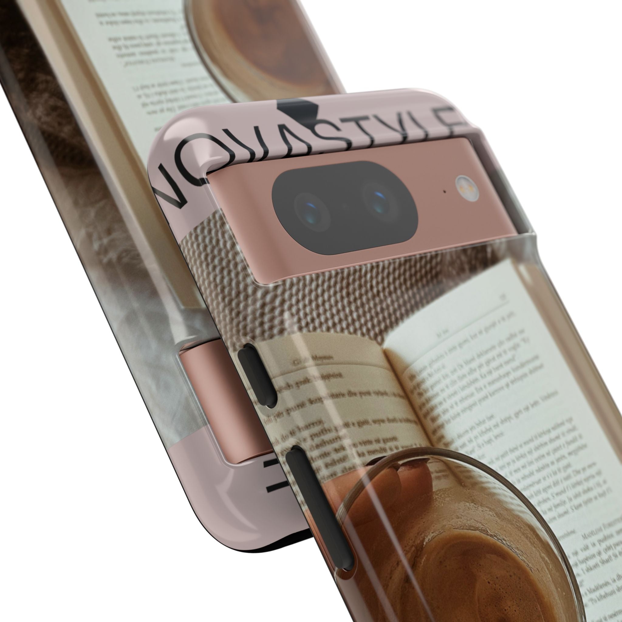 Cozy Reading Phone Case — Coffee & Book Protective Cover