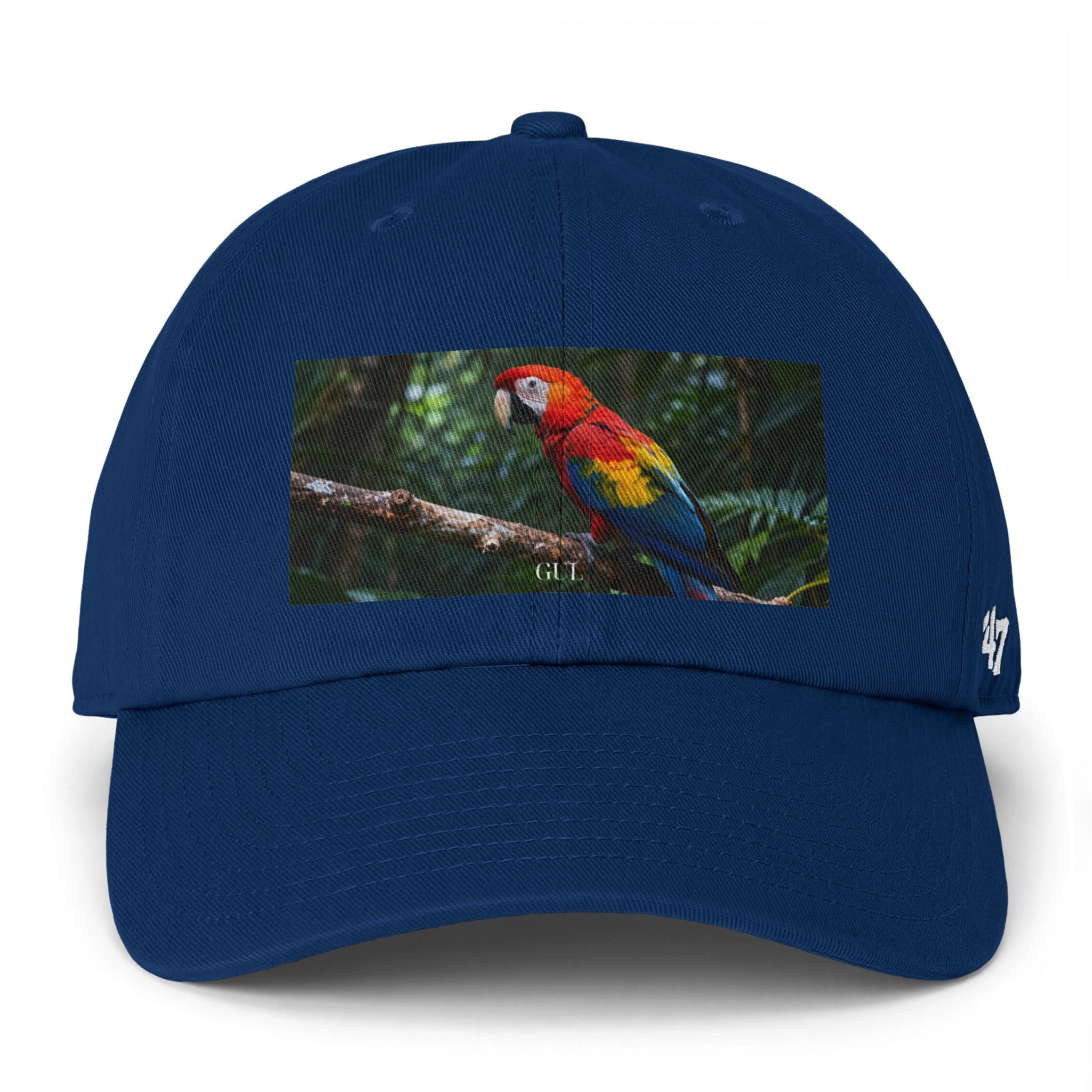 Petegai-printpet — Tropische Scarlet Macaw-baseballpet