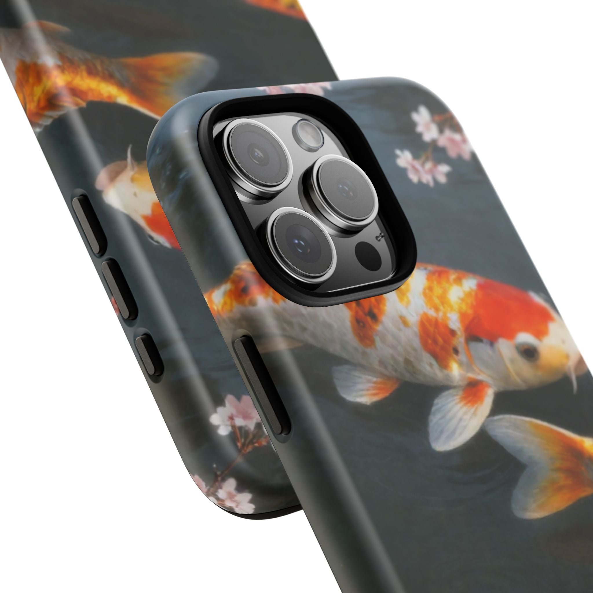 Koi Fish Tough Phone Case — Floral Pond Design