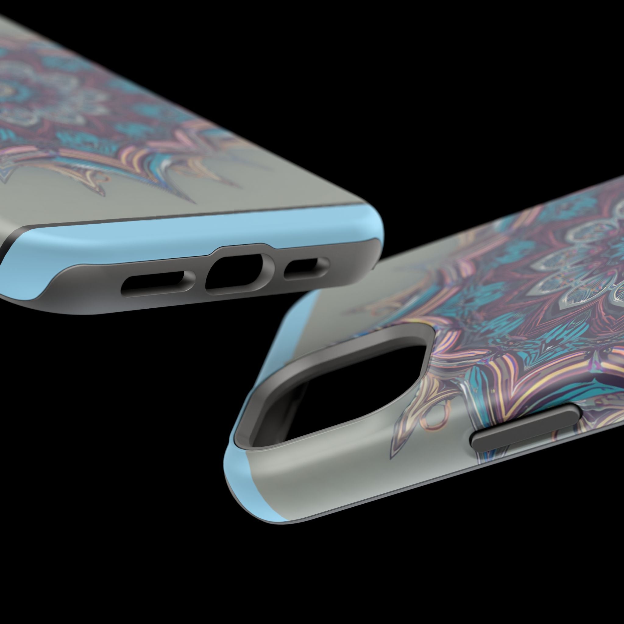 Phone Case — Blue Purple Mandala Magnetic Impact-Resistant Case