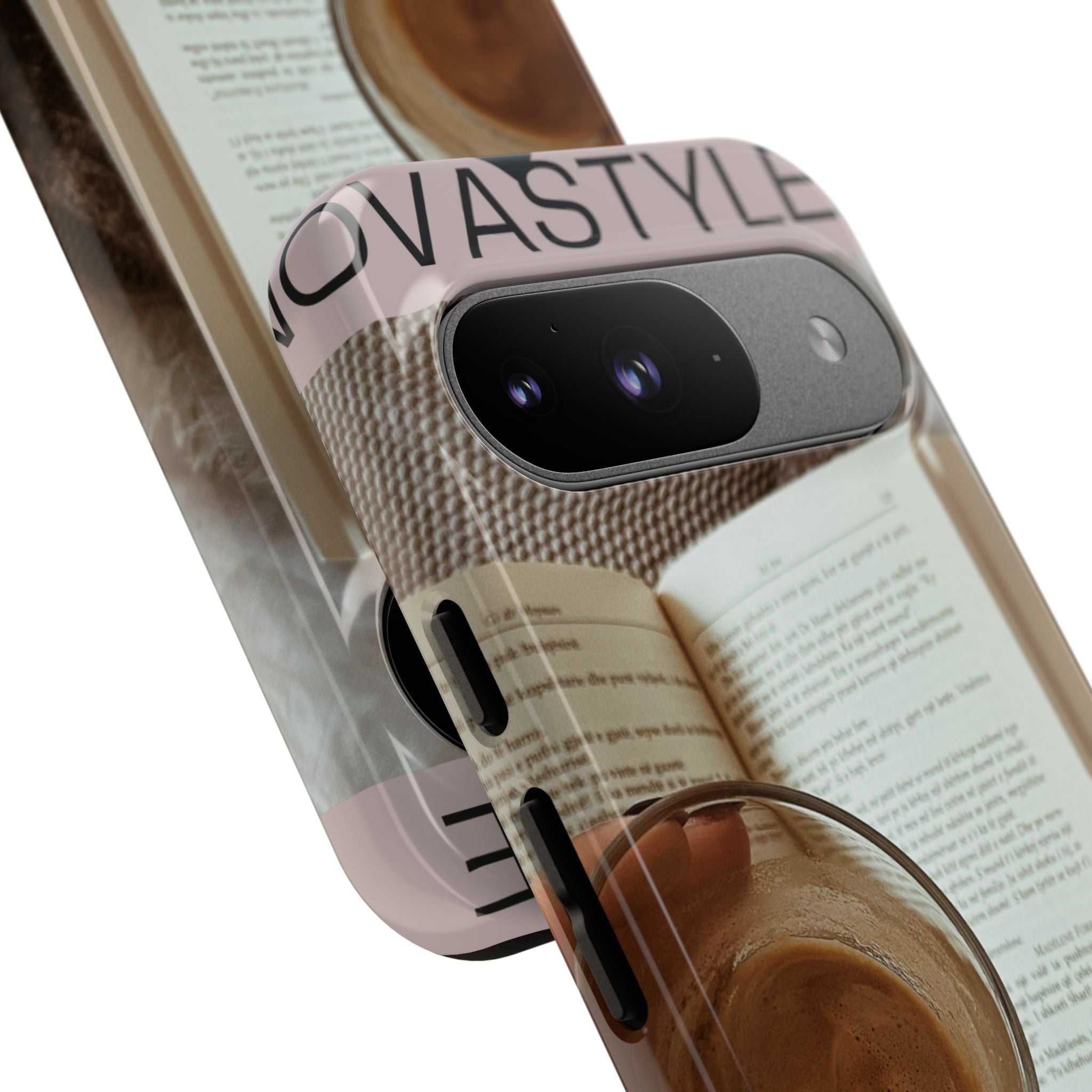 Cozy Reading Phone Case — Coffee & Book Protective Cover