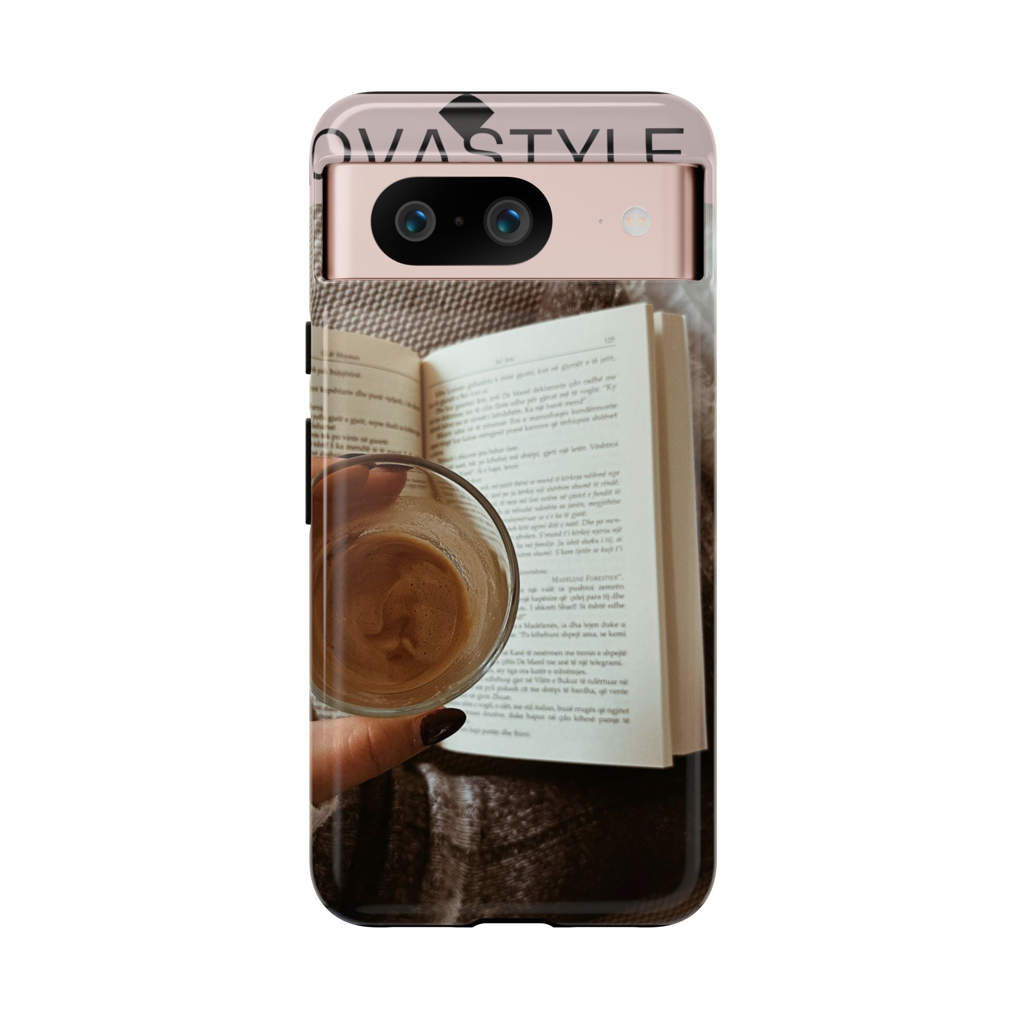 Cozy Reading Phone Case — Coffee & Book Protective Cover