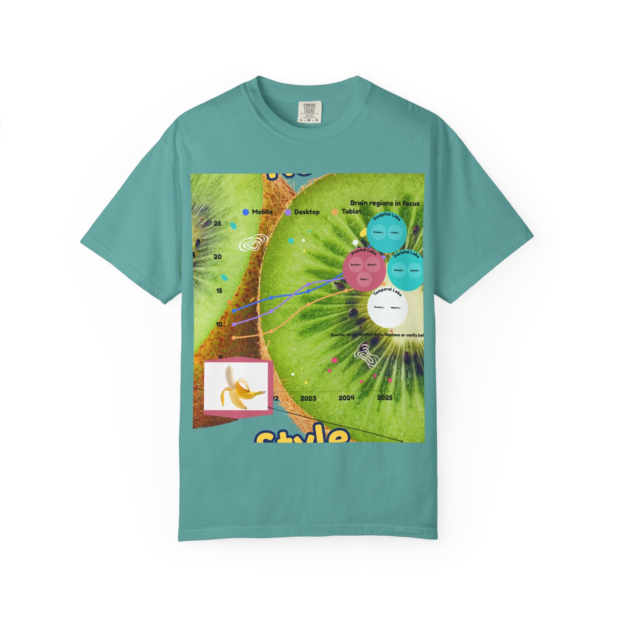 Kiwi Collage Graphic T‑Shirt — Nova Style Floral Art Tee