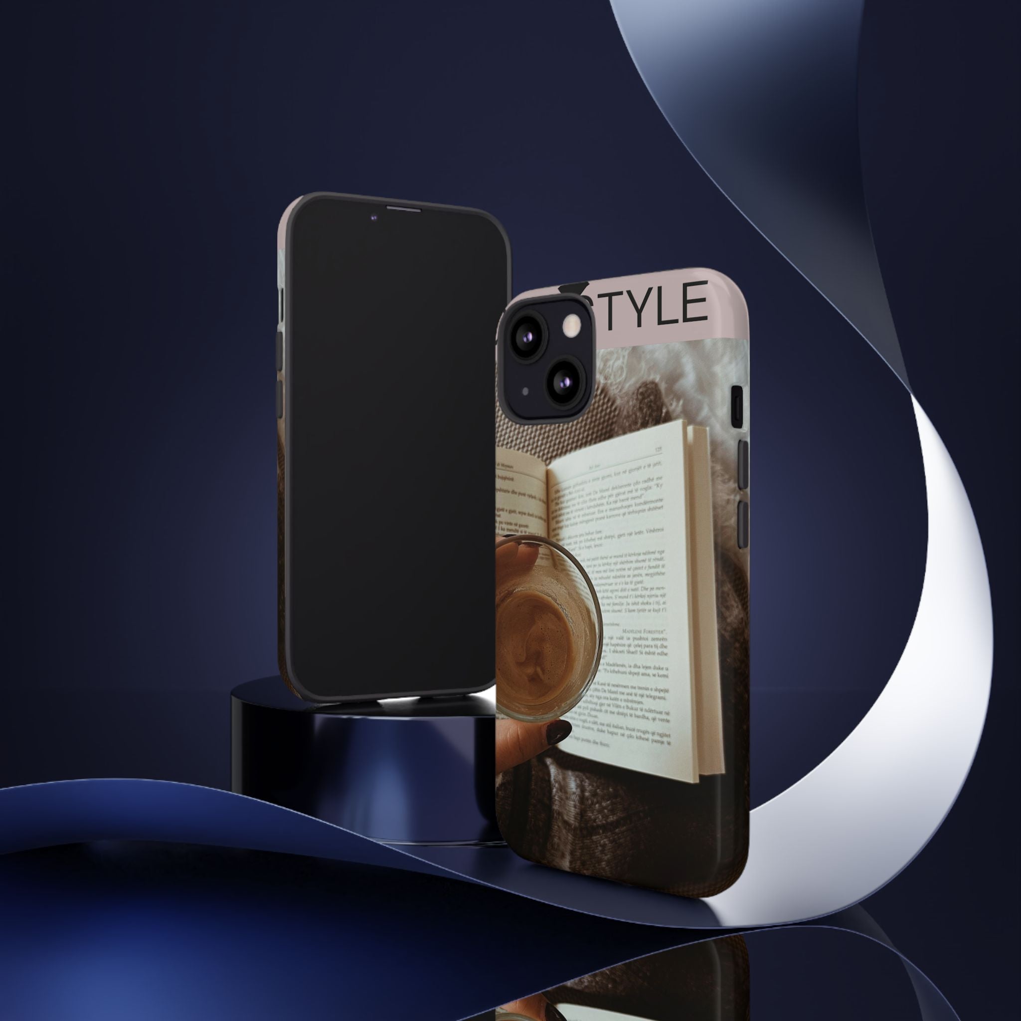 Cozy Reading Phone Case — Coffee & Book Protective Cover