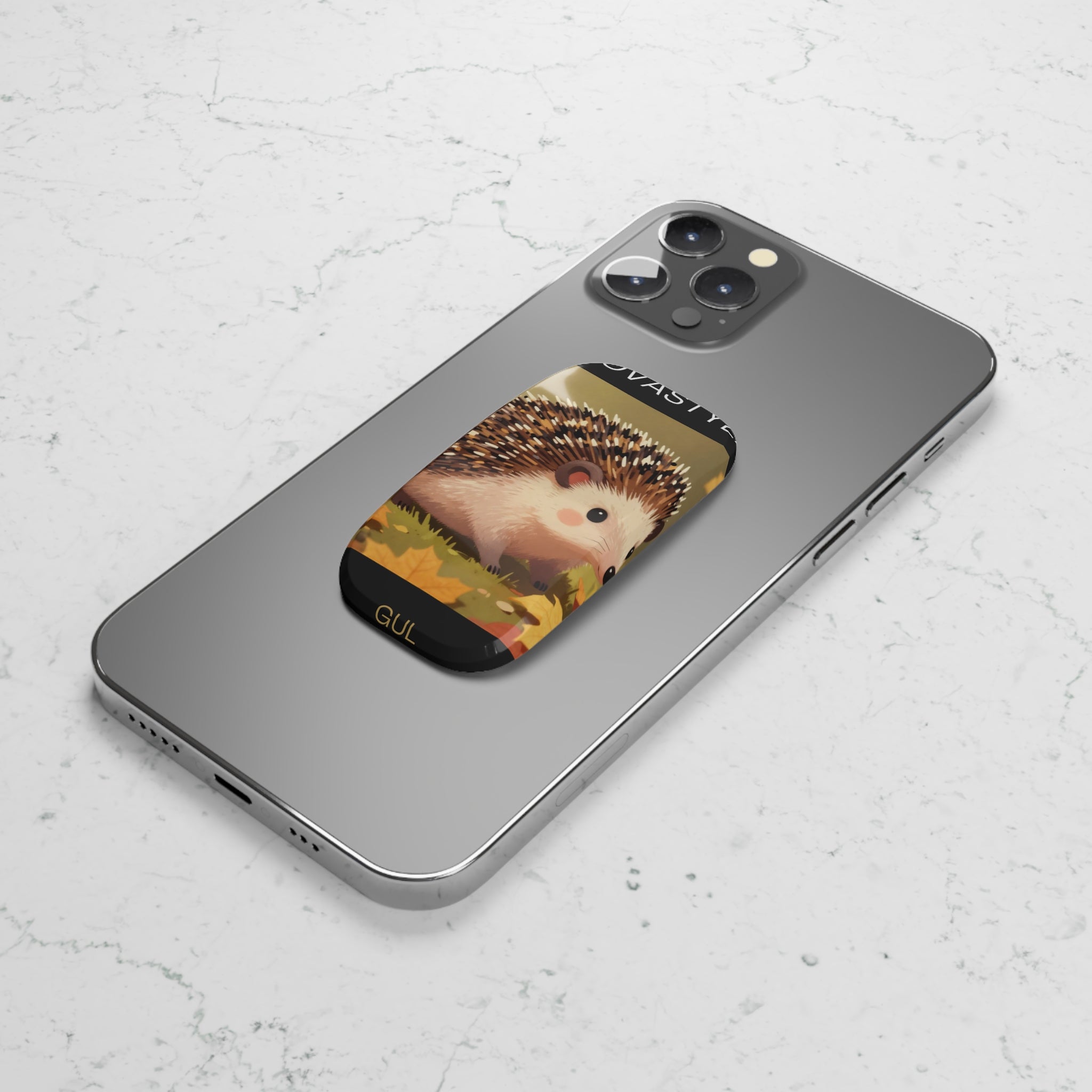 Hedgehog Phone Grip — Cute Fall Woodland Click-On Stand