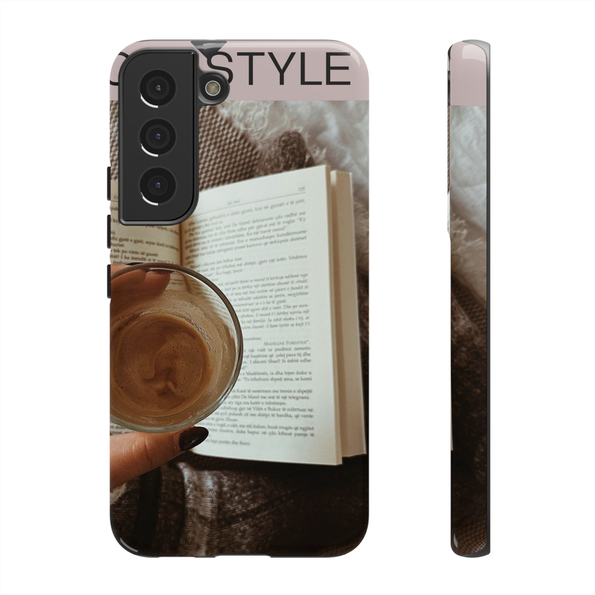 Cozy Reading Phone Case — Coffee & Book Protective Cover