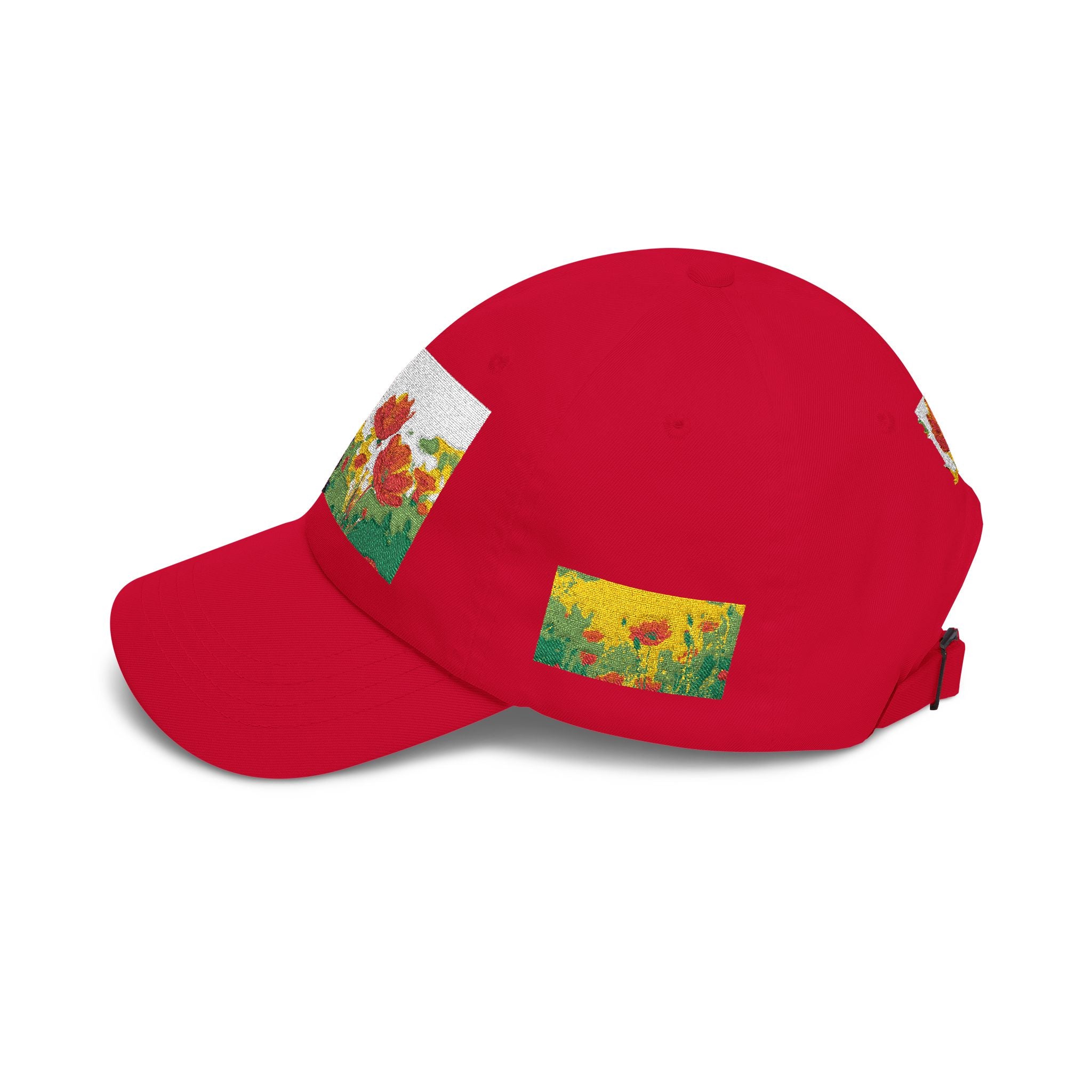 Floral Patch Dad Cap — Colorful Poppy Garden Embroidered Baseball Hat