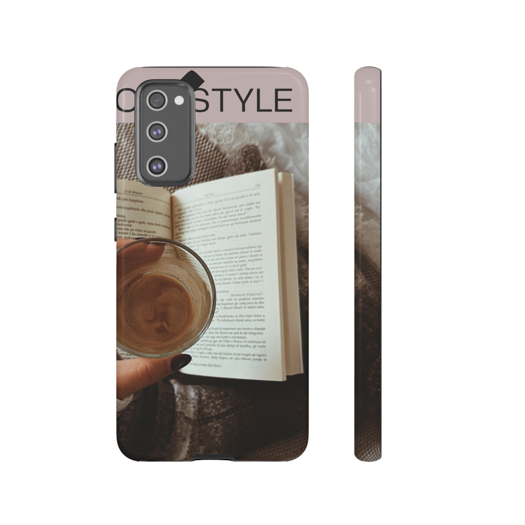 Cozy Reading Phone Case — Coffee & Book Protective Cover