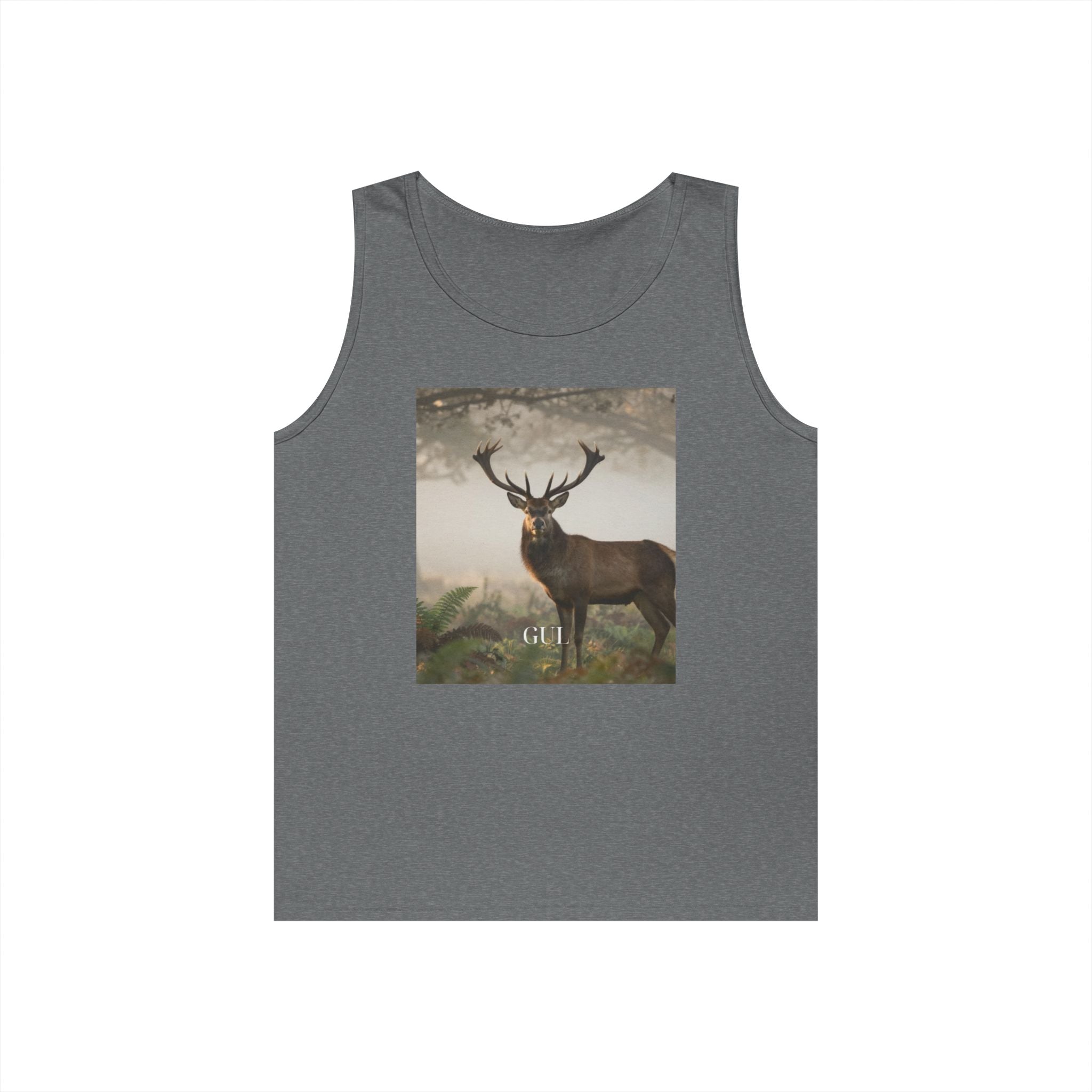 Deer & Cherry Blossom Art Tank Top — Nature Scene Graphic Tank
