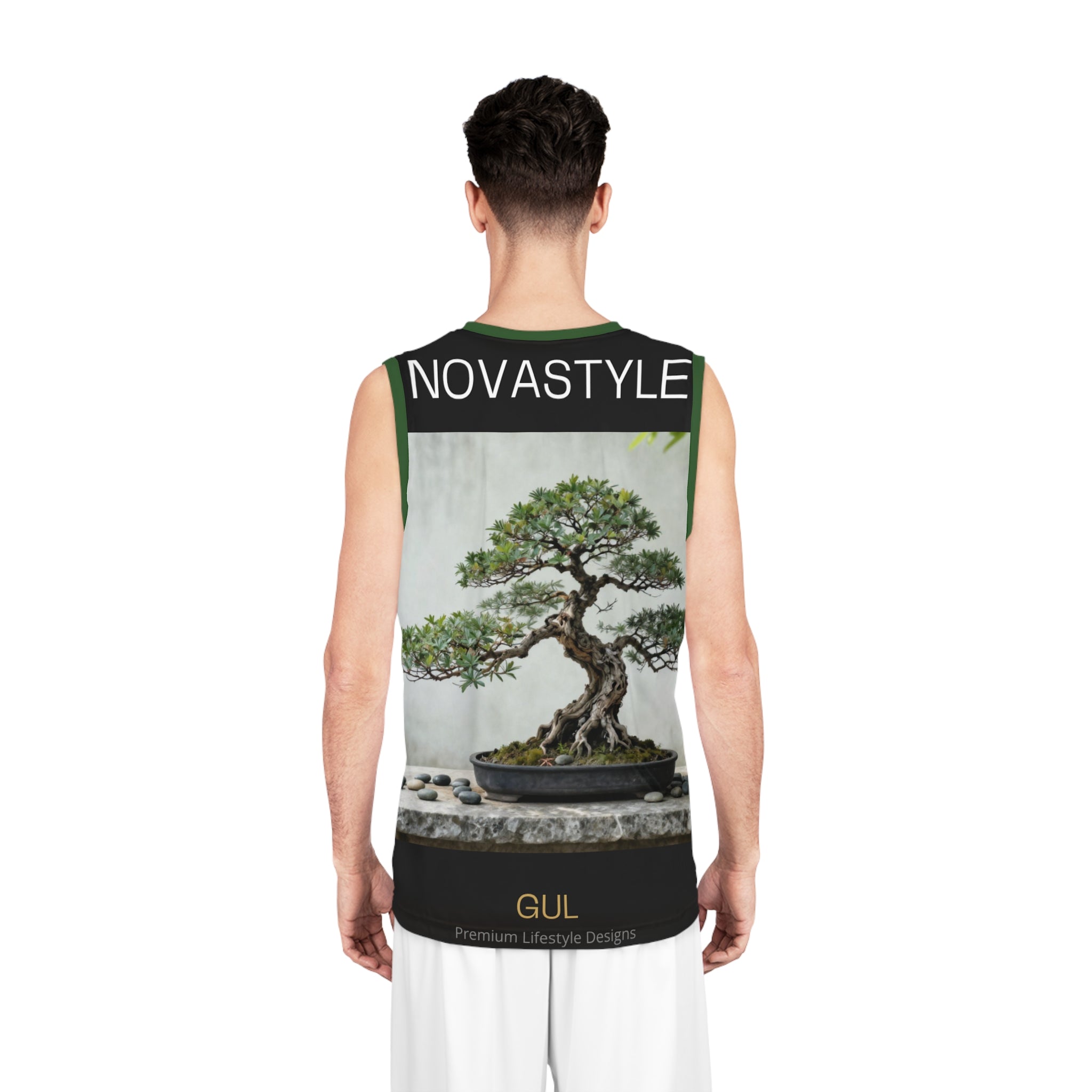Scenic Hot Air Balloon & Bonsai All-Over Print Basketball Jersey