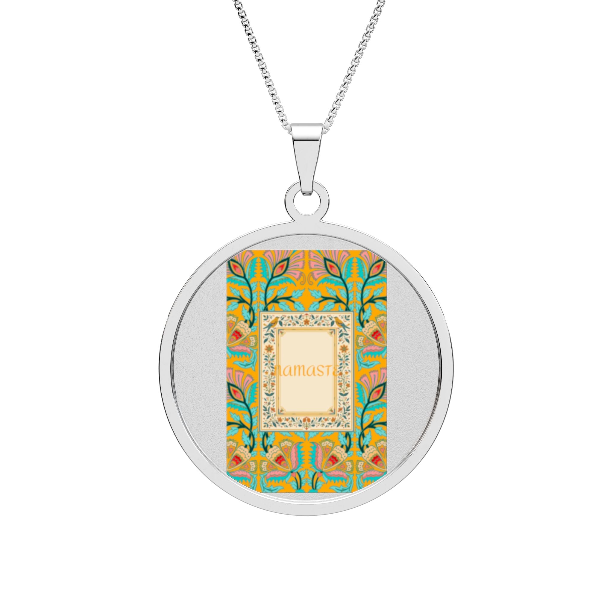 Round Photo Pendant — Personalized Ornate Border Necklace (Custom Photo Gift)