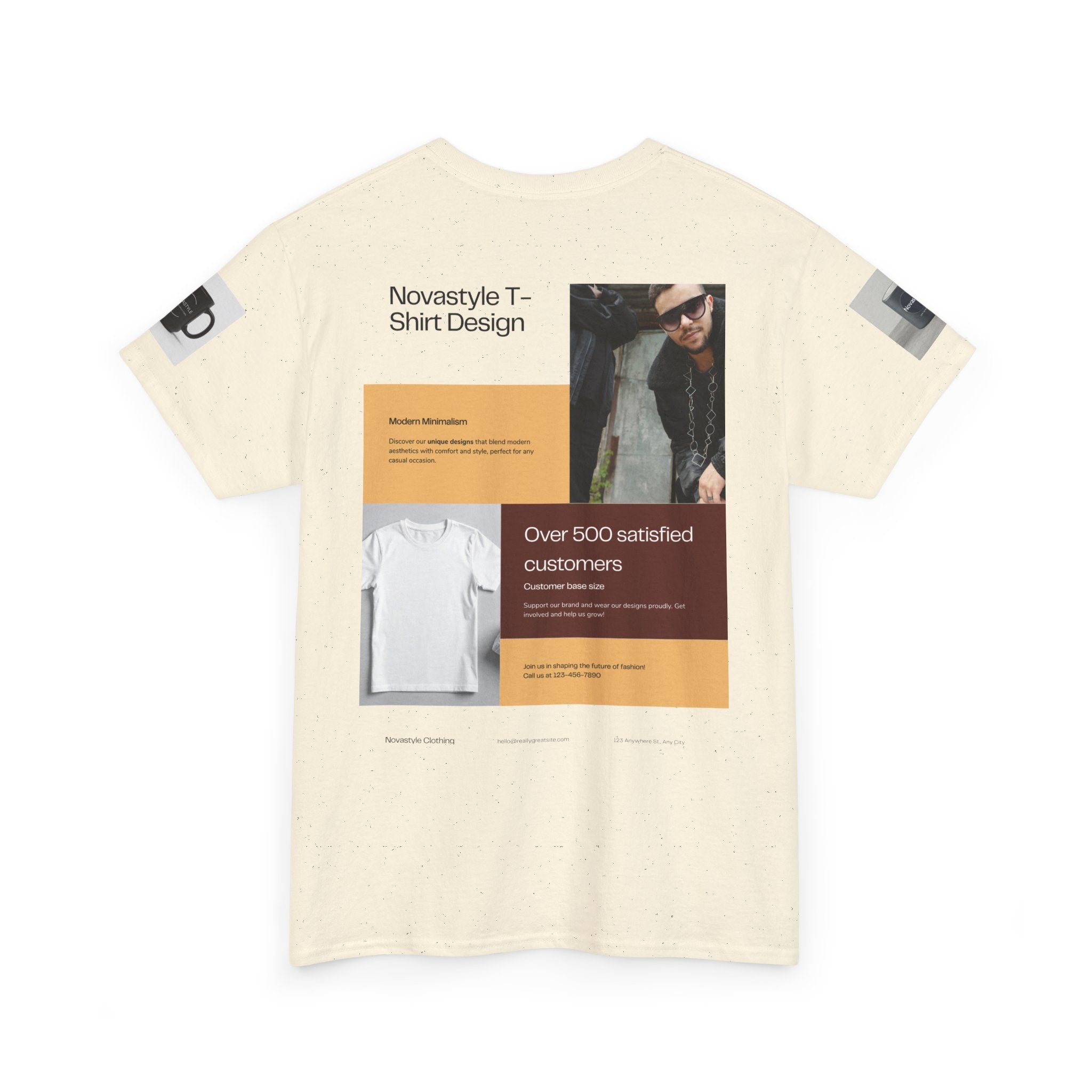Graphic Tee — Novastyle Minimal Logo & Poster Print T-Shirt