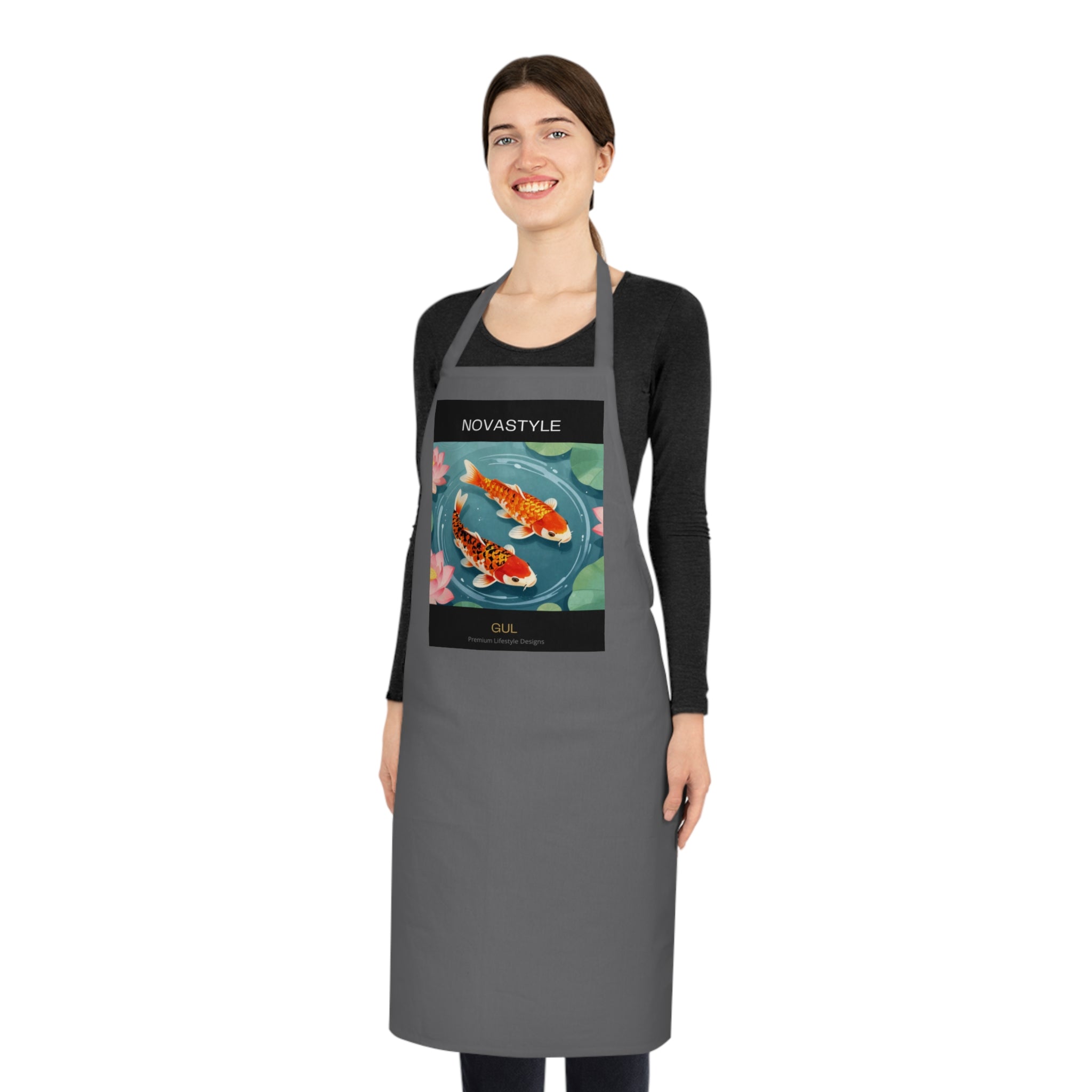Koi Pond Cotton Apron — Artistic Fish Kitchen Apron