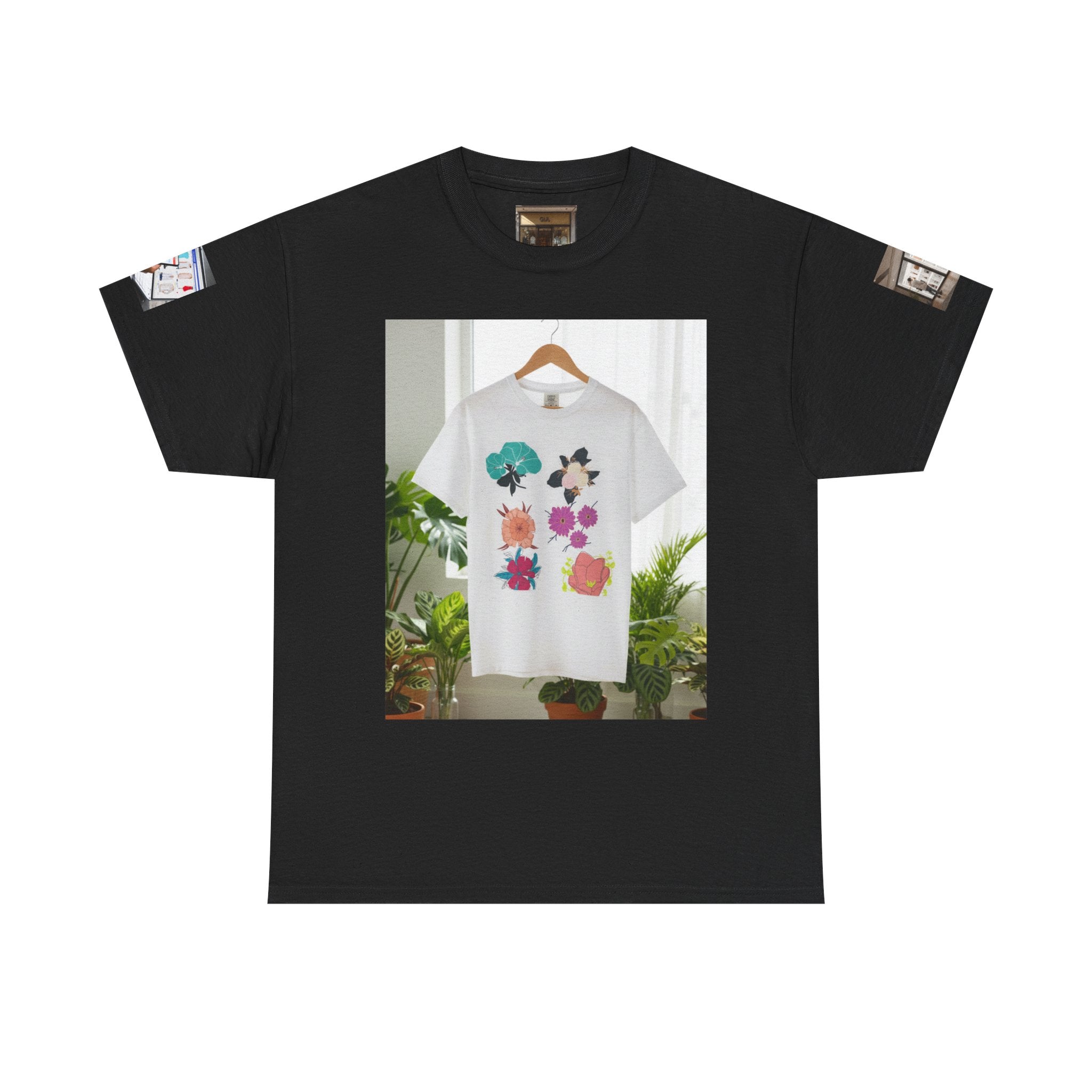 Floral Graphic Tee — GUL Botanical Print Cotton Shirt