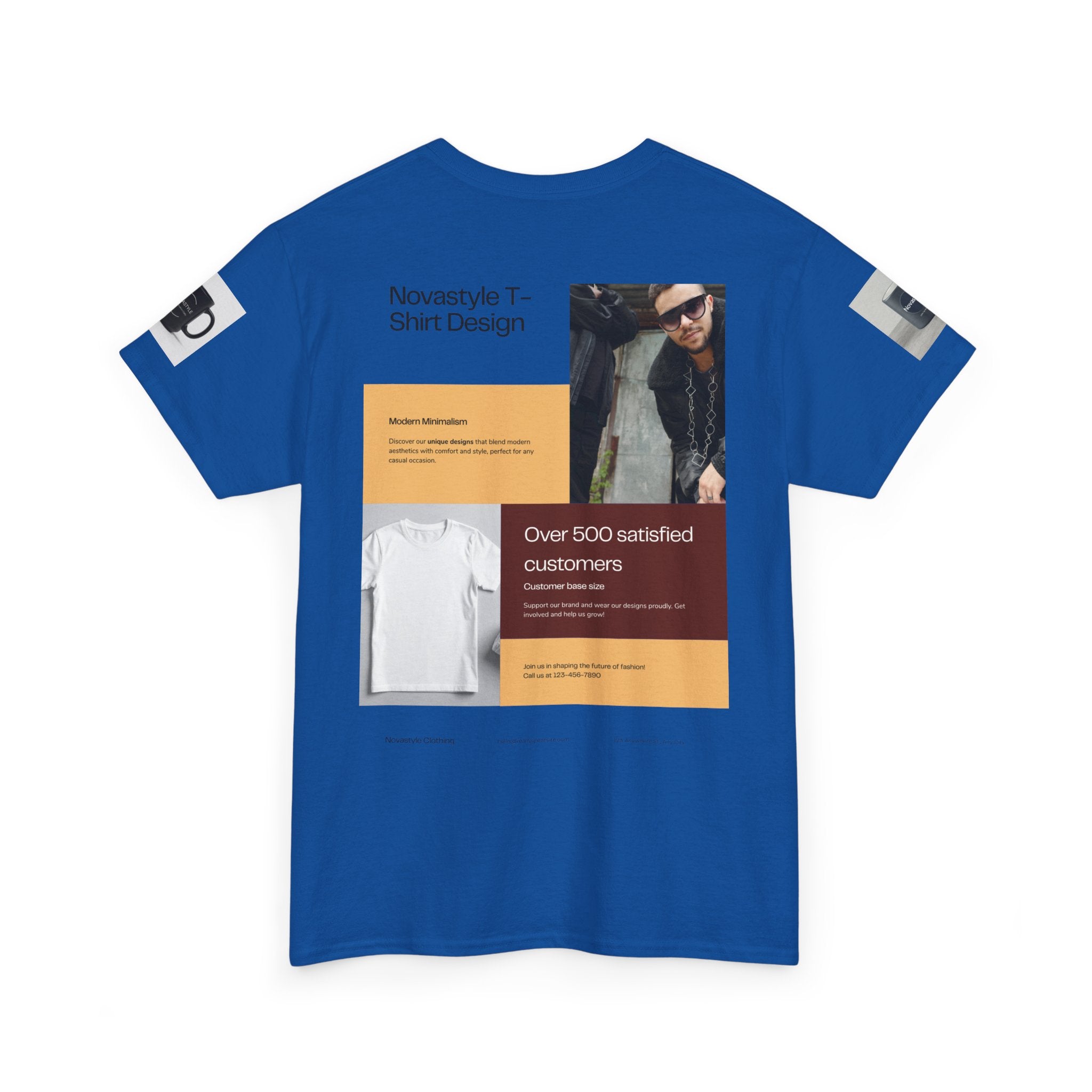 Graphic Tee — Novastyle Minimal Logo & Poster Print T-Shirt