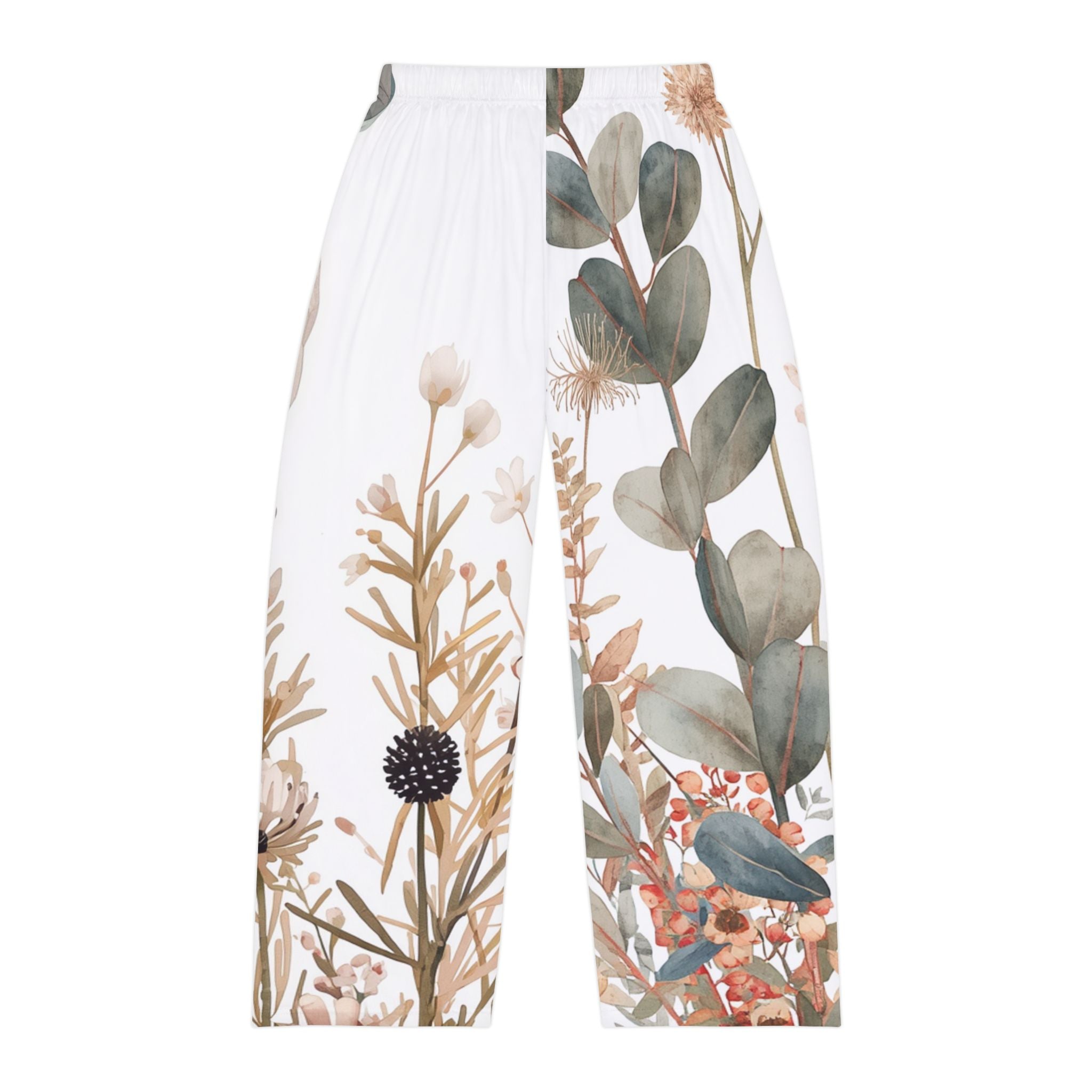 Floral Eucalyptus Lounge Pants — Men’s Botanical Pajama Trousers