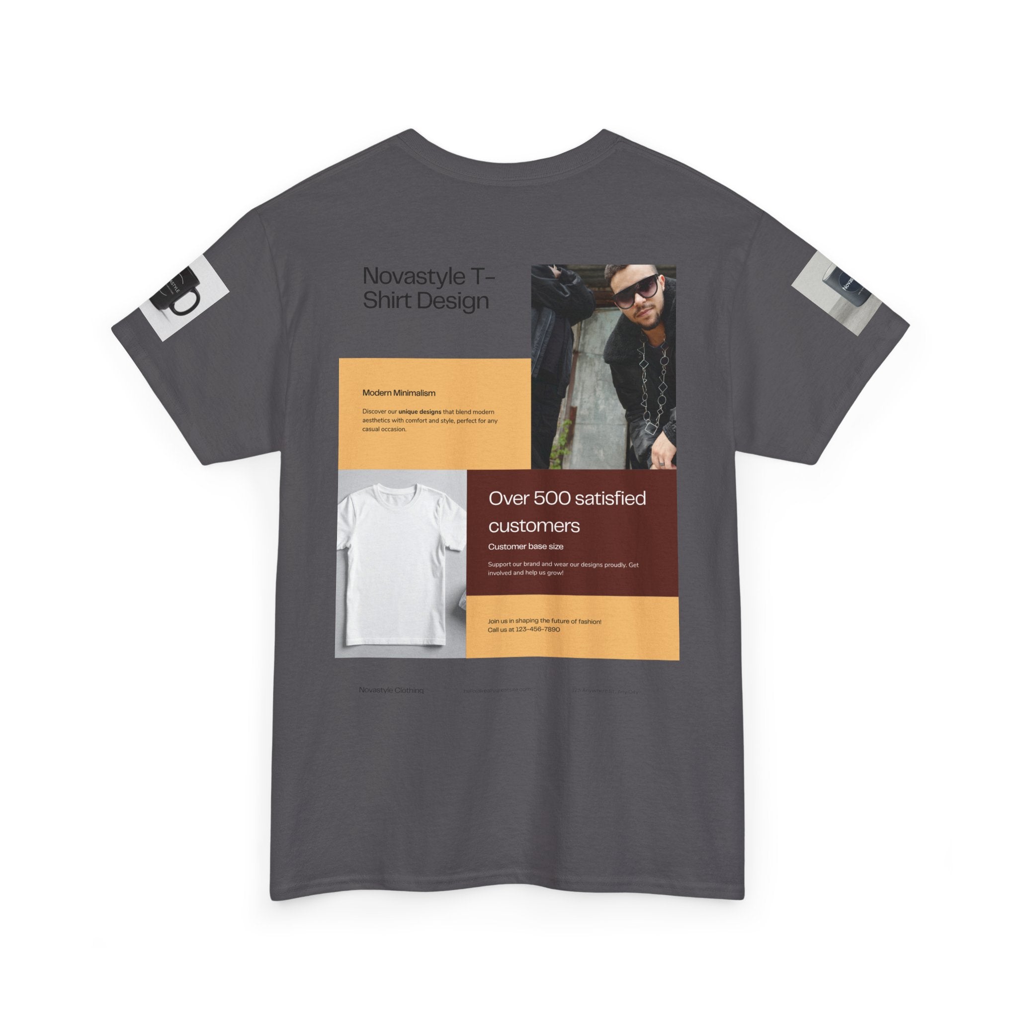 Graphic Tee — Novastyle Minimal Logo & Poster Print T-Shirt