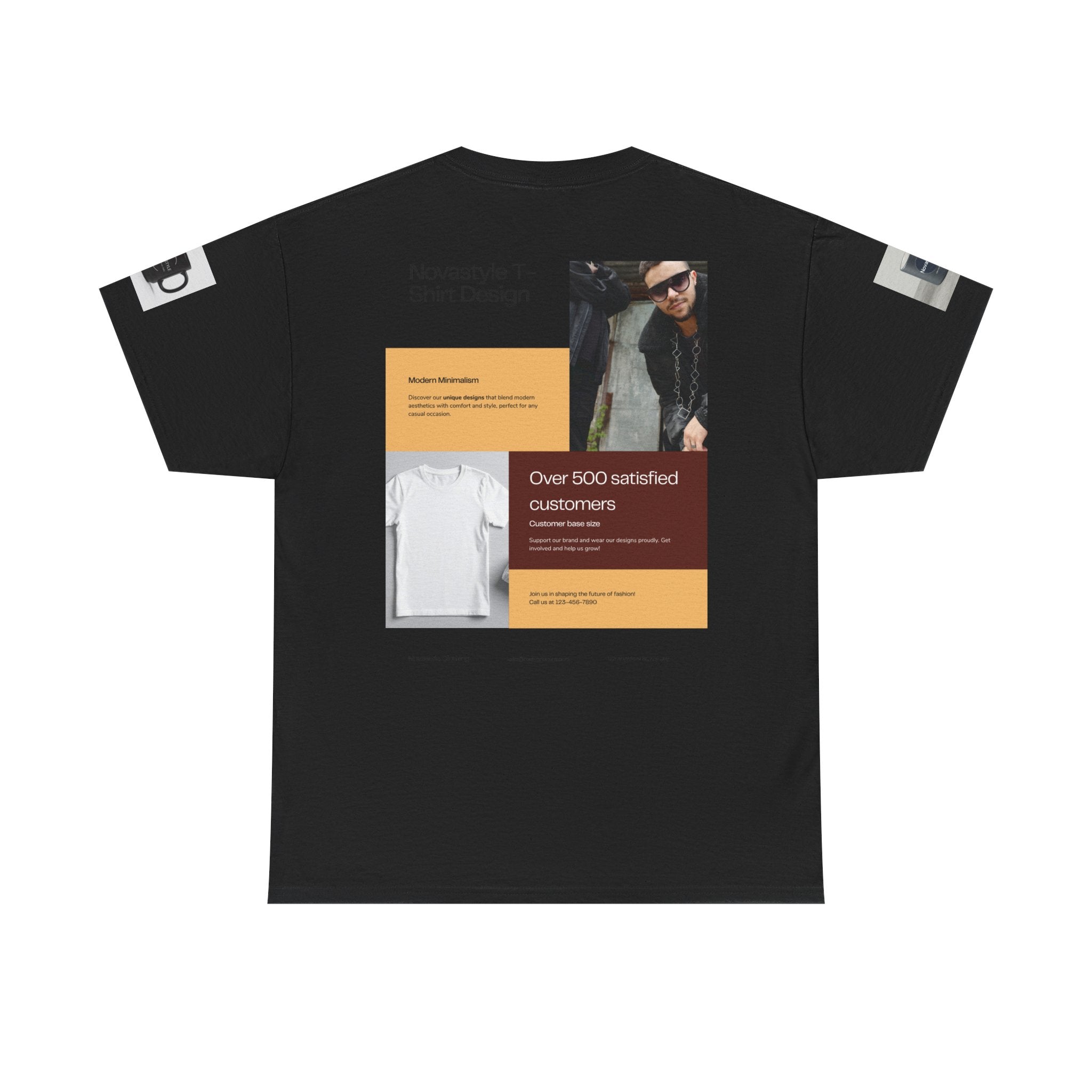 Graphic Tee — Novastyle Minimal Logo & Poster Print T-Shirt