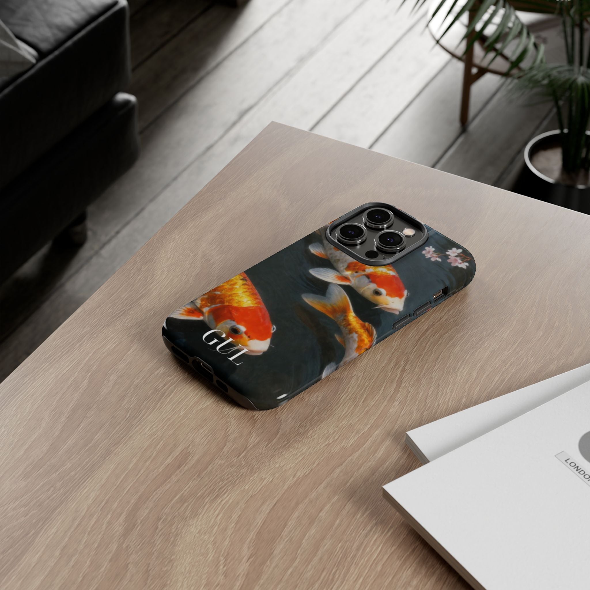 Koi Fish Tough Phone Case — Floral Pond Design
