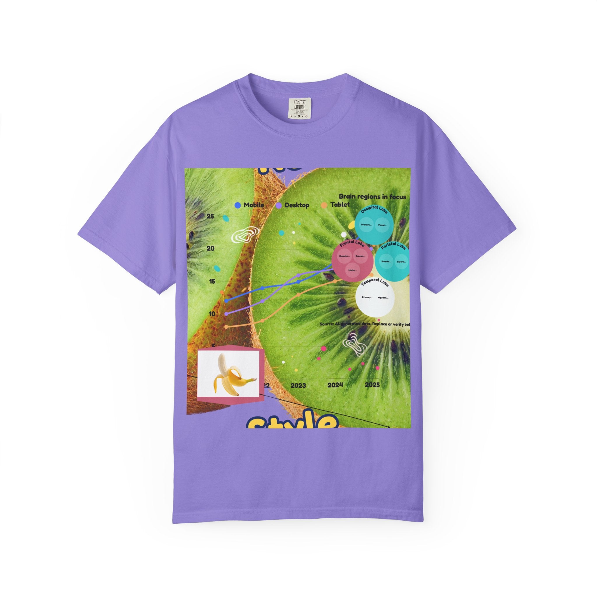 Kiwi Collage Graphic T‑Shirt — Nova Style Floral Art Tee