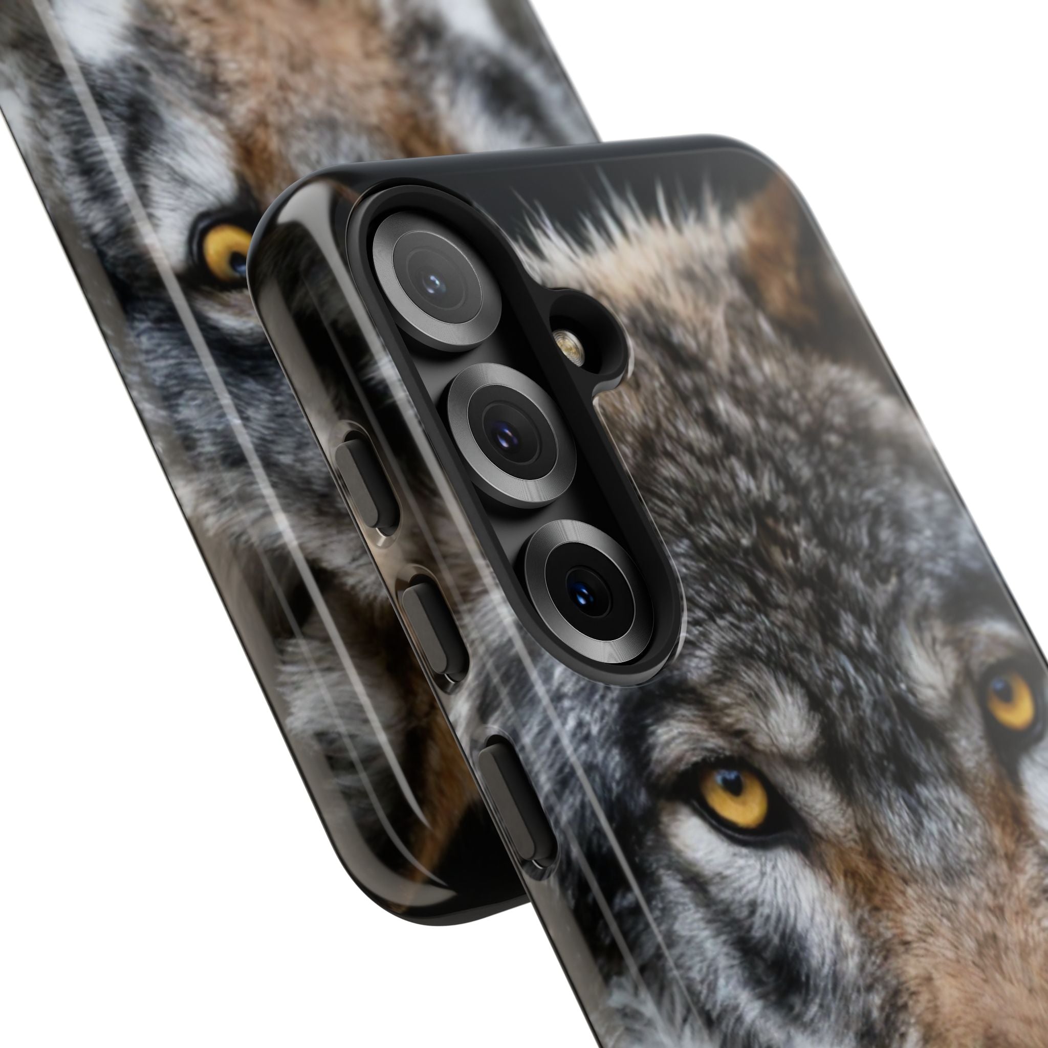 Wolf Eyes Phone Case — Fierce Wildlife iPhone Protective Case with ‘GUL’ Text