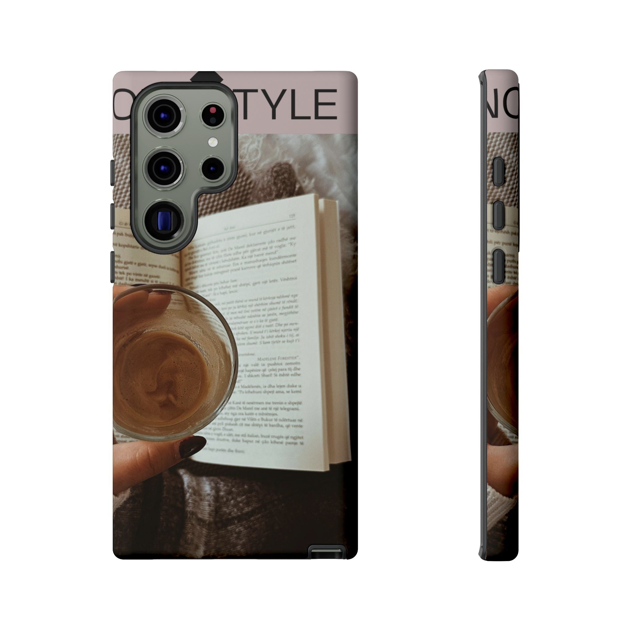 Cozy Reading Phone Case — Coffee & Book Protective Cover