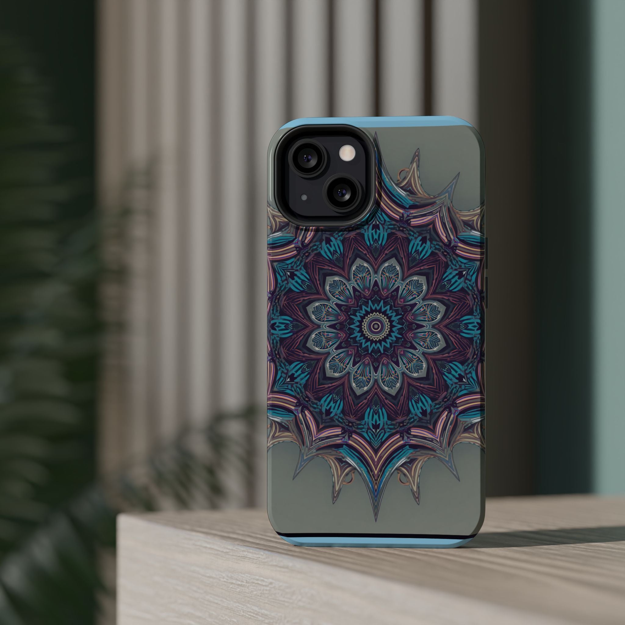 Phone Case — Blue Purple Mandala Magnetic Impact-Resistant Case