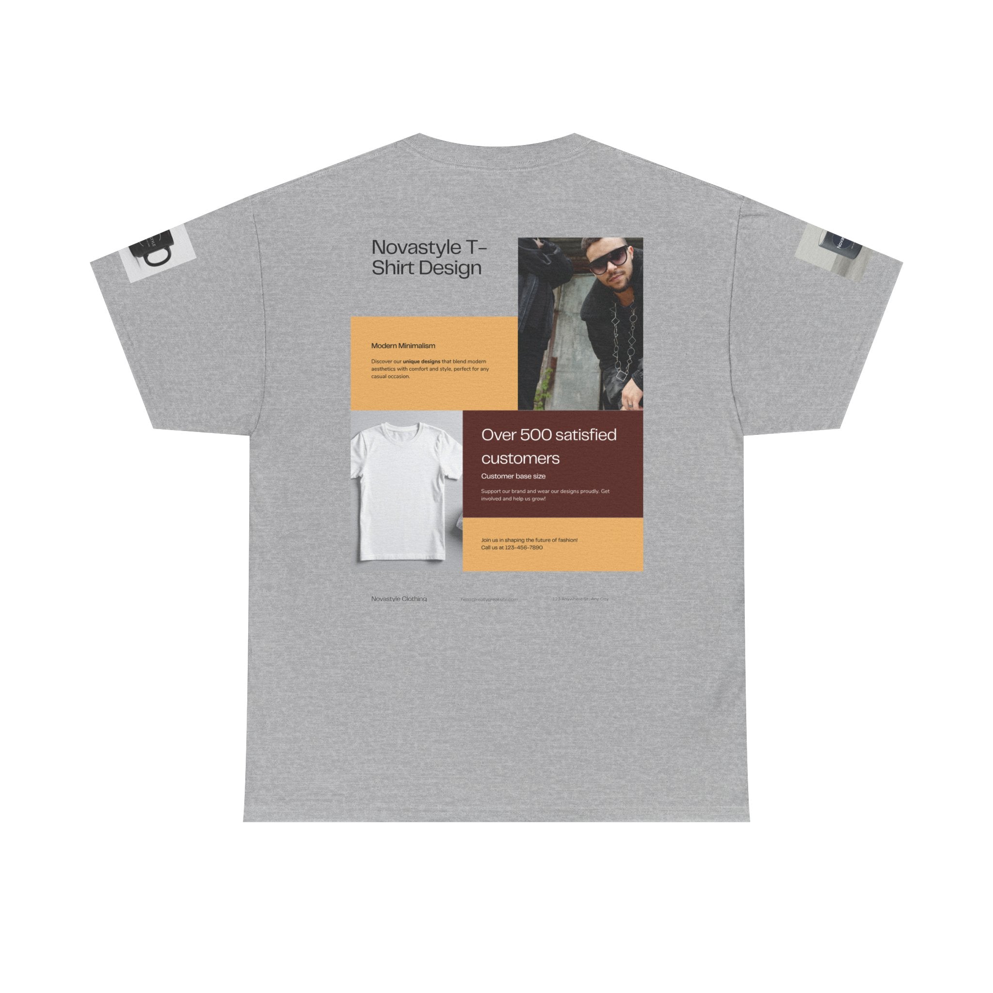 Graphic Tee — Novastyle Minimal Logo & Poster Print T-Shirt