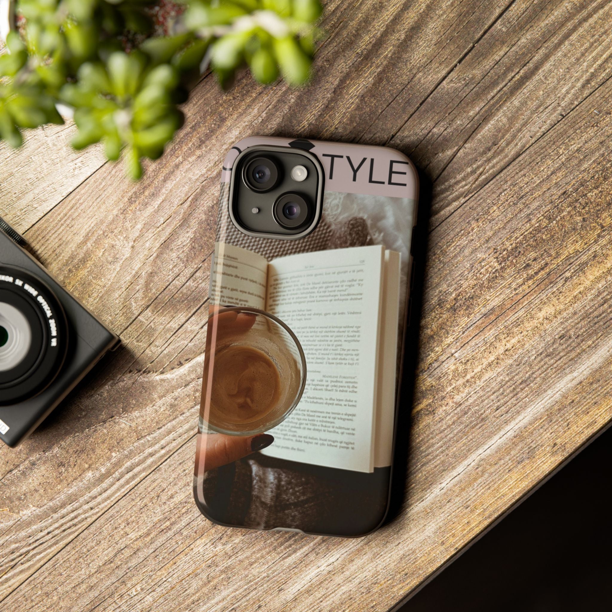 Cozy Reading Phone Case — Coffee & Book Protective Cover