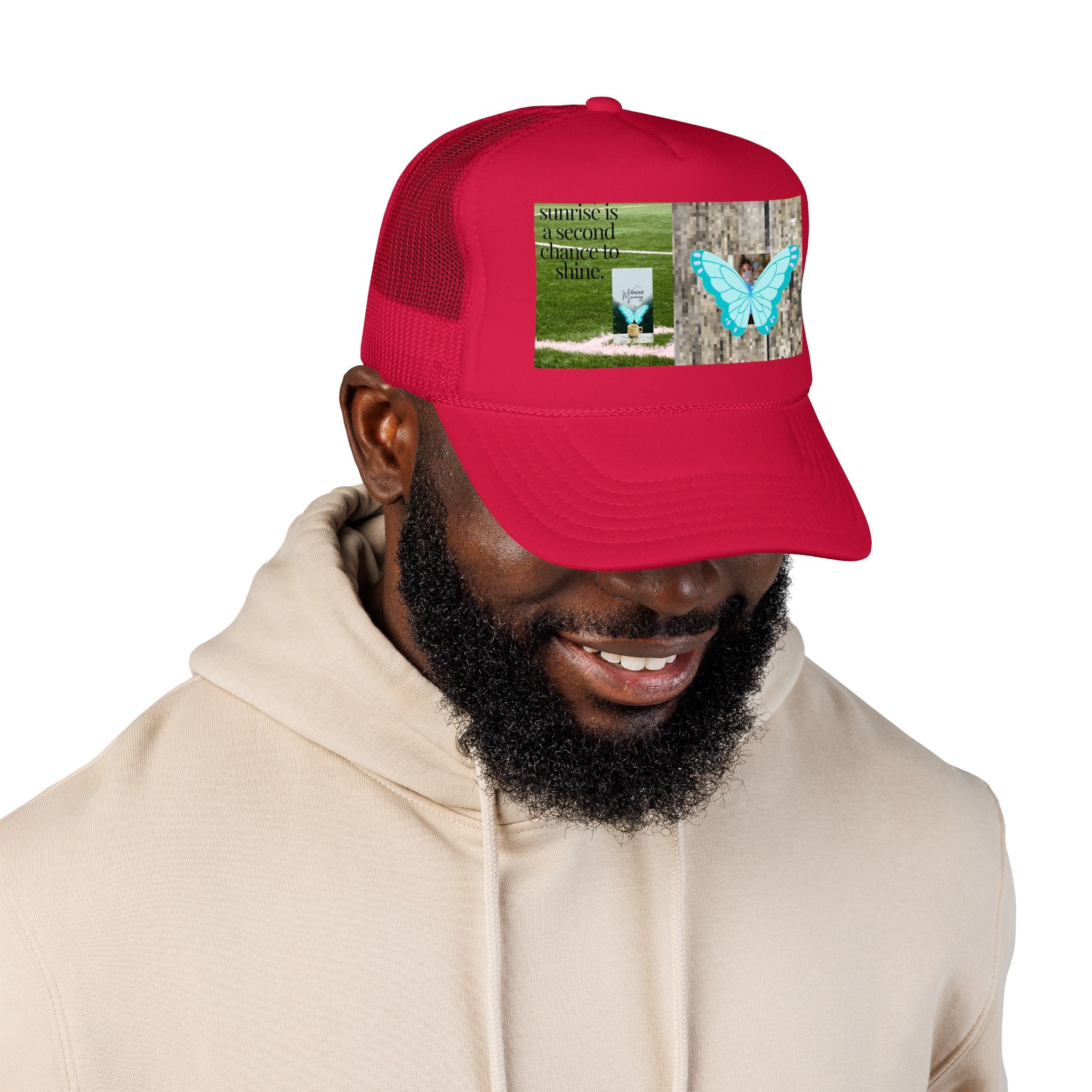 Butterfly Memorial Trucker Hat — In Loving Memory Grave Marker Cap