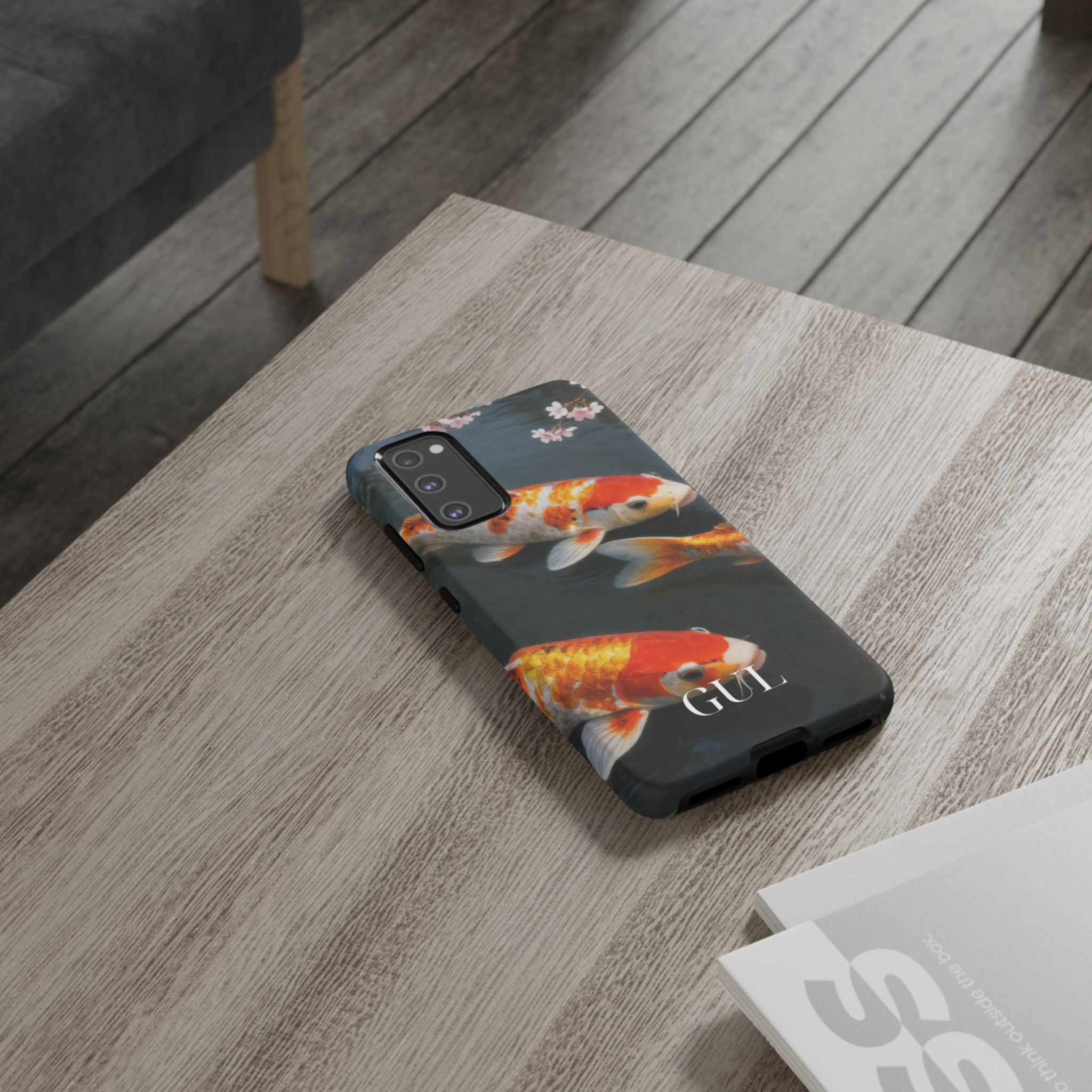 Koi Fish Tough Phone Case — Floral Pond Design