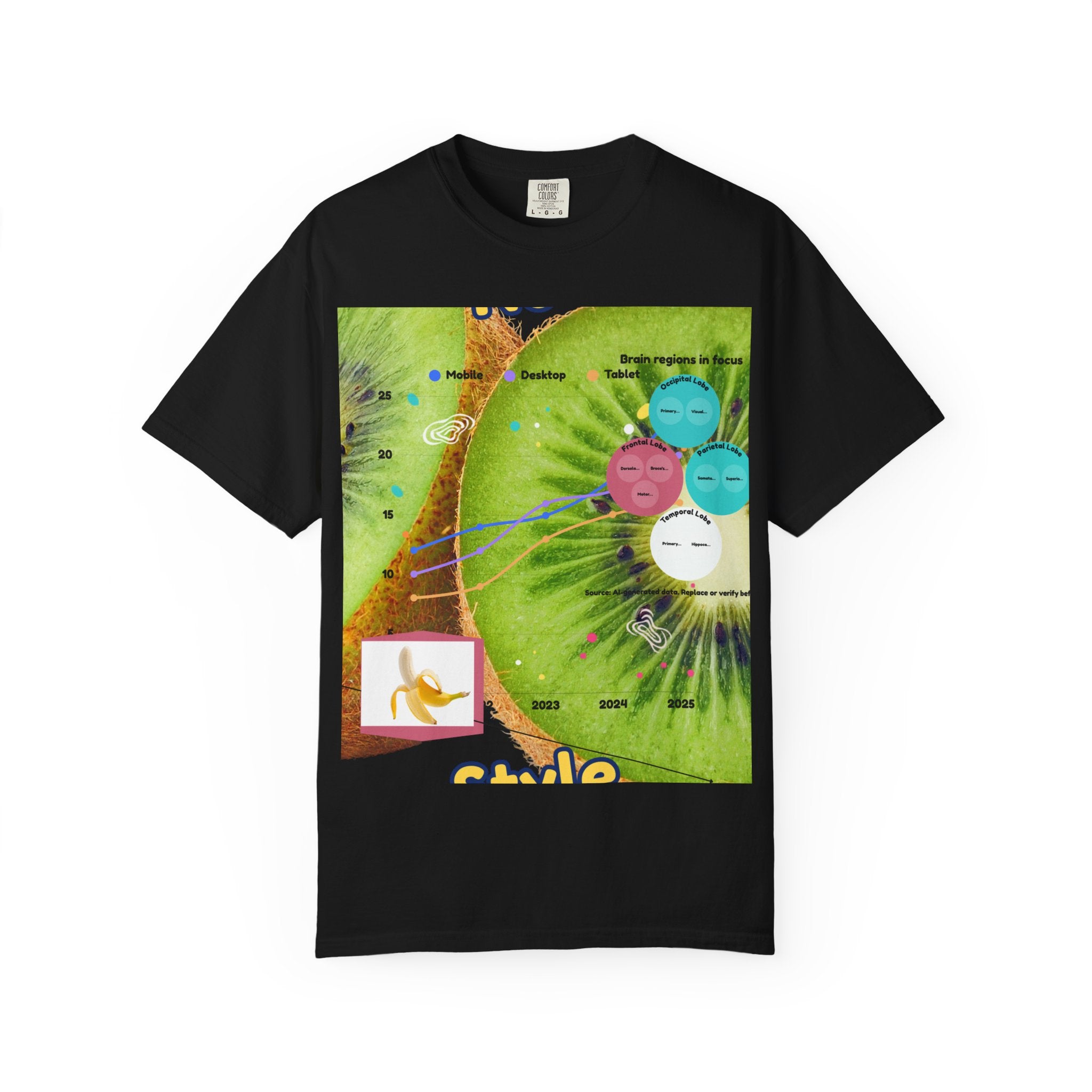 Kiwi Collage Graphic T‑Shirt — Nova Style Floral Art Tee