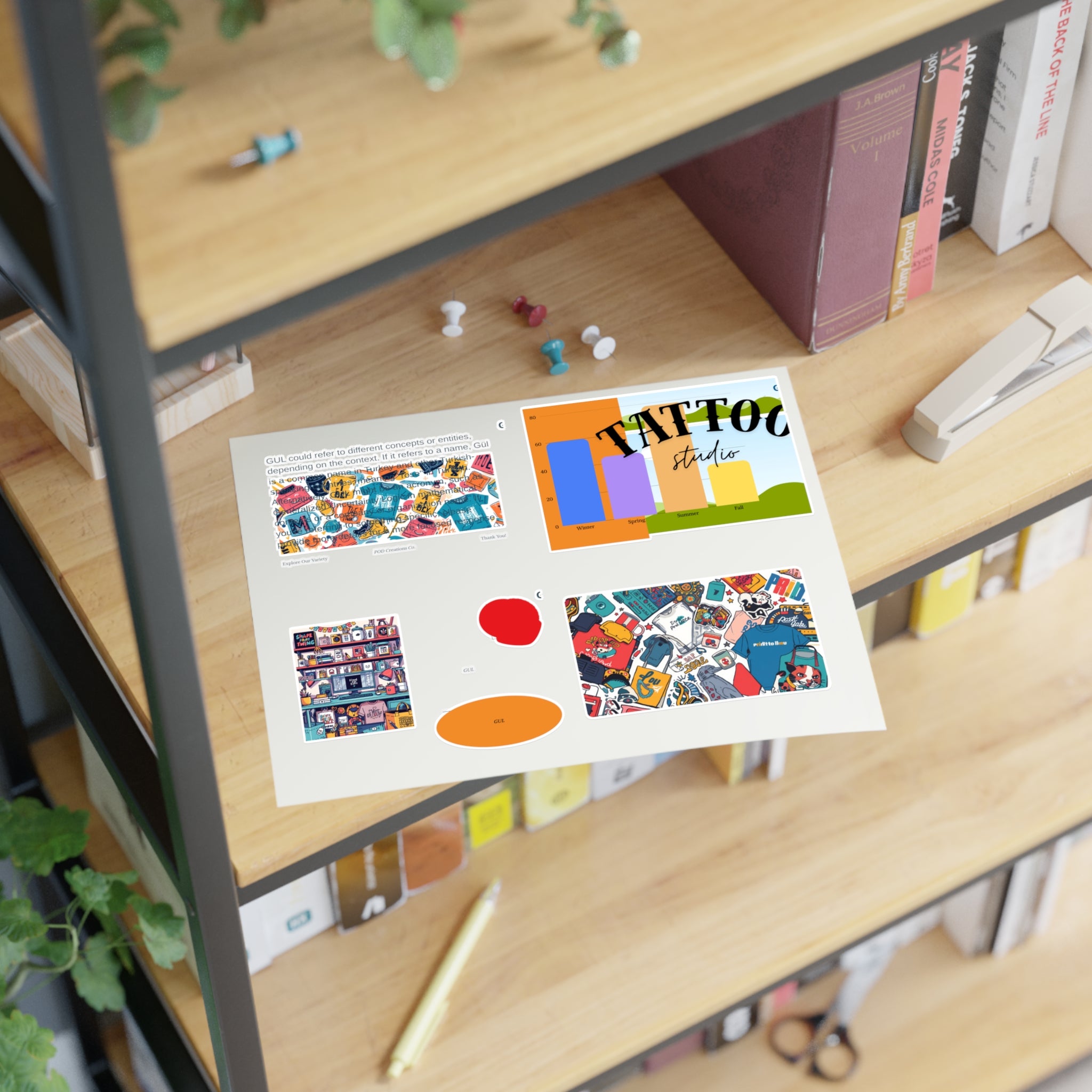 Colorful Sticker Sheets — Retro Tattoo & Pop Art Icons