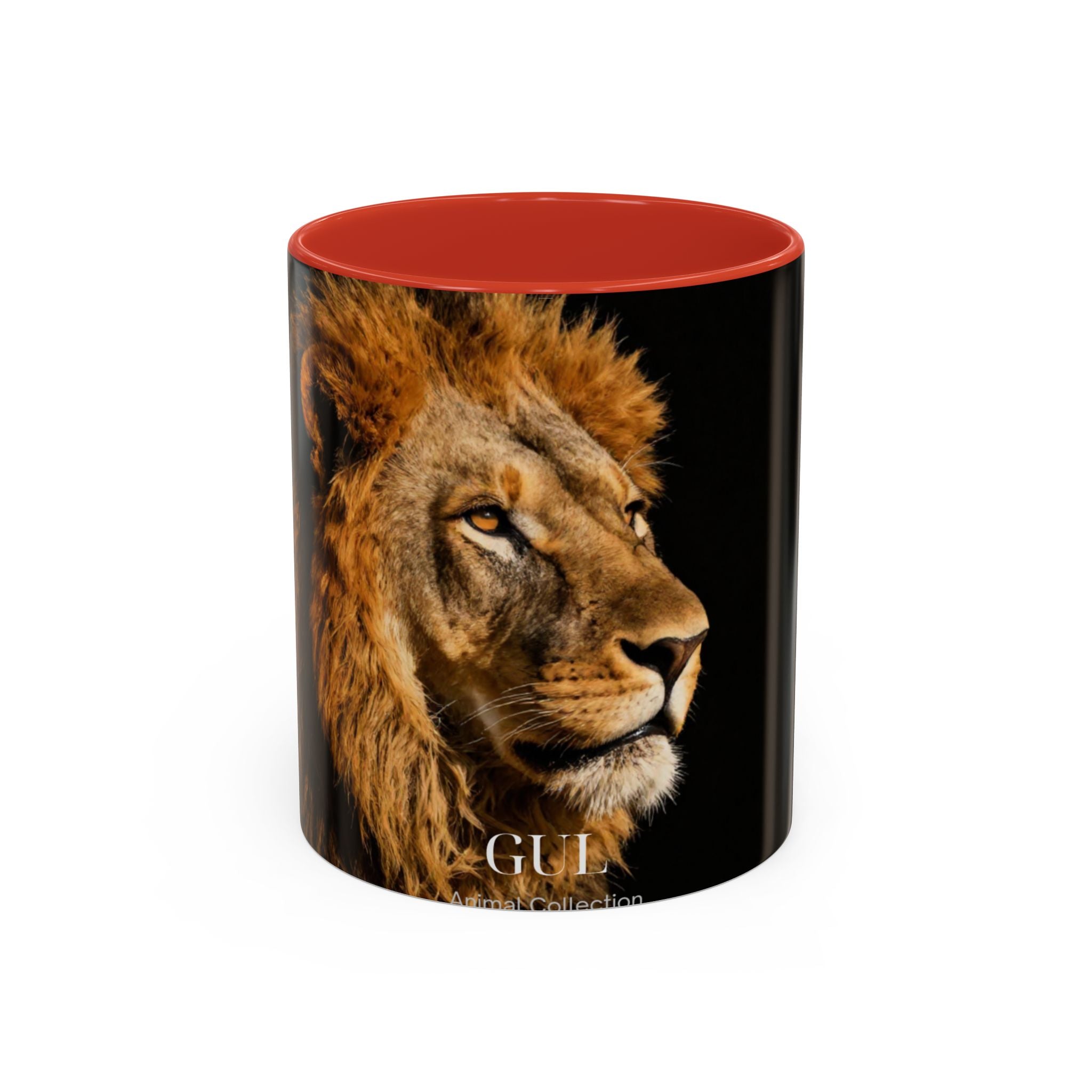 Majestic Lion Accent Coffee Mug — Bold Wildlife Portrait Tea Cup (11/15oz)