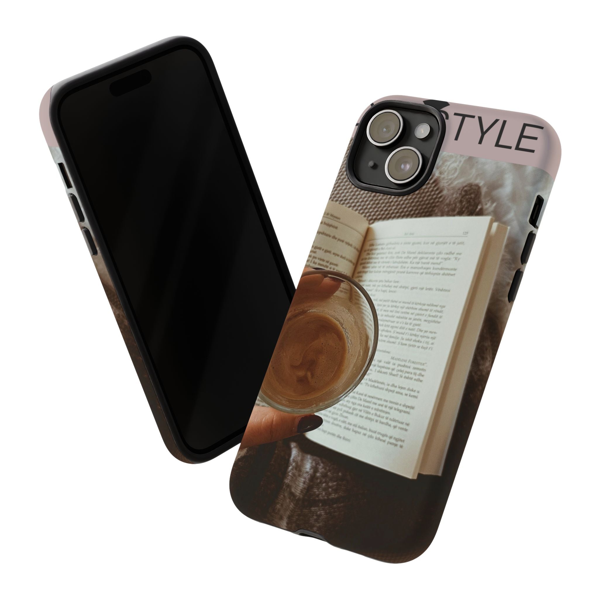 Cozy Reading Phone Case — Coffee & Book Protective Cover