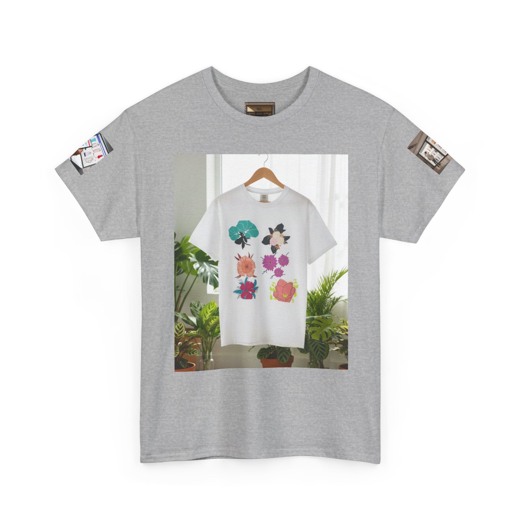 Floral Graphic Tee — GUL Botanical Print Cotton Shirt