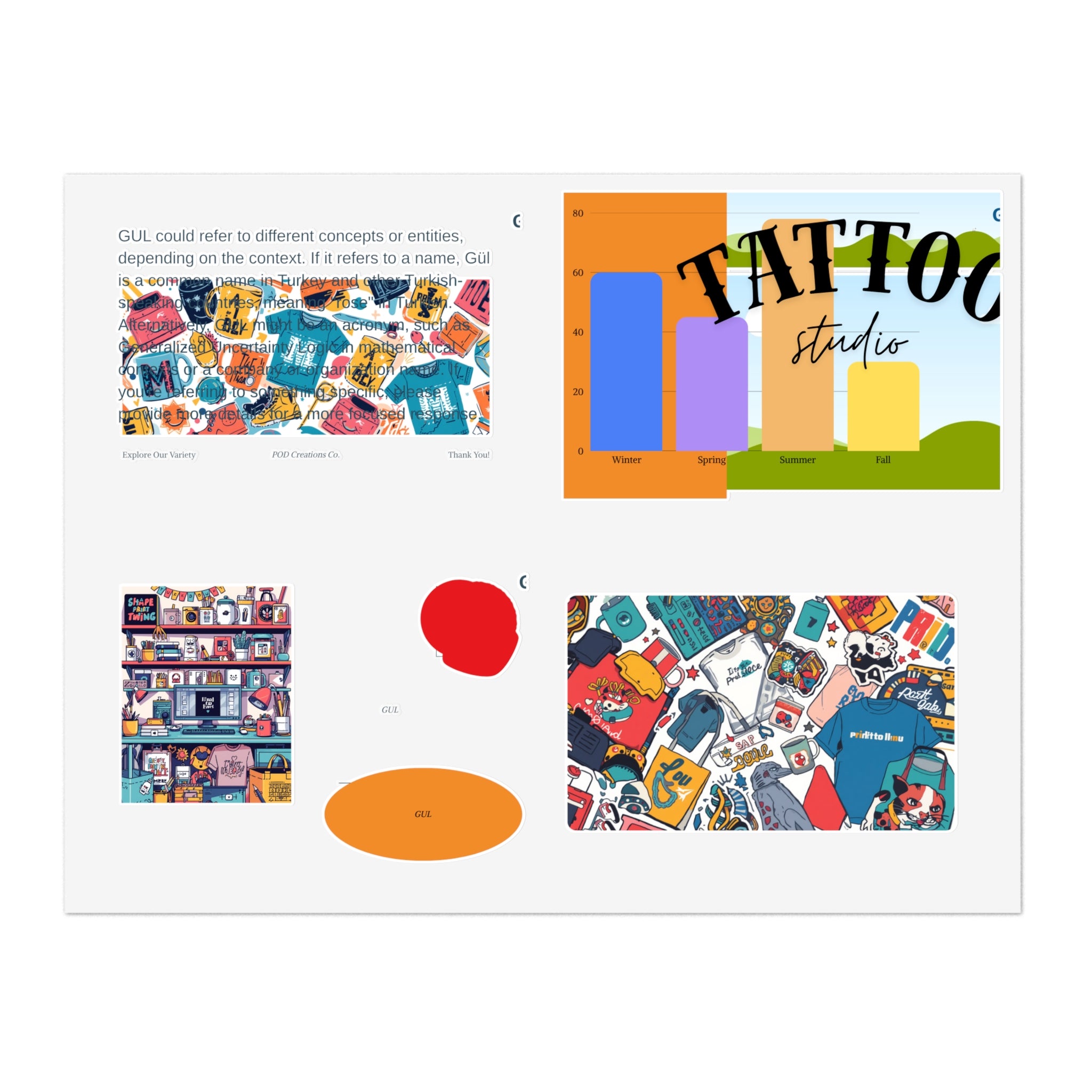 Colorful Sticker Sheets — Retro Tattoo & Pop Art Icons