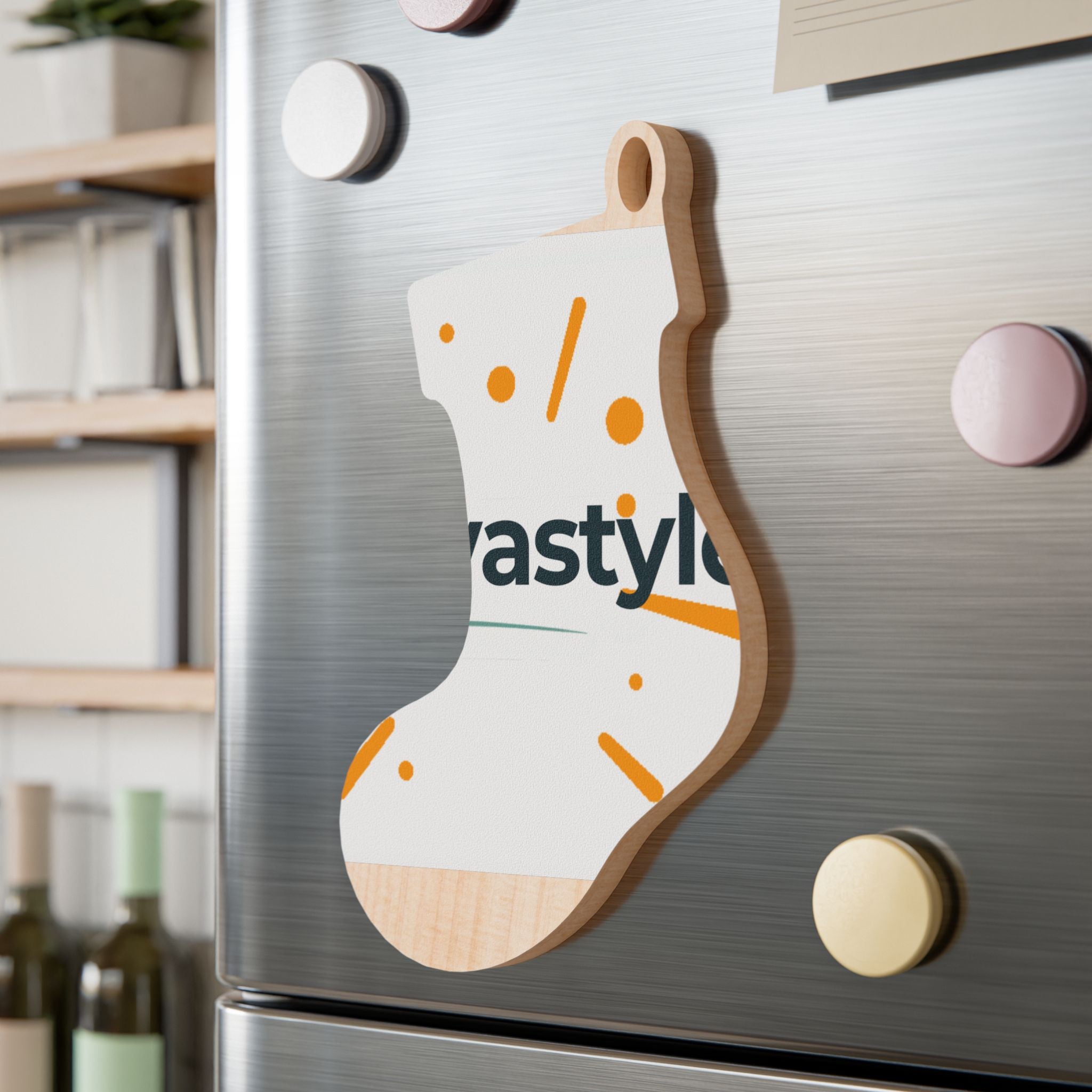 Bell-Shaped Wooden Ornament — Minimal Logo & Illustration Holiday Decoration