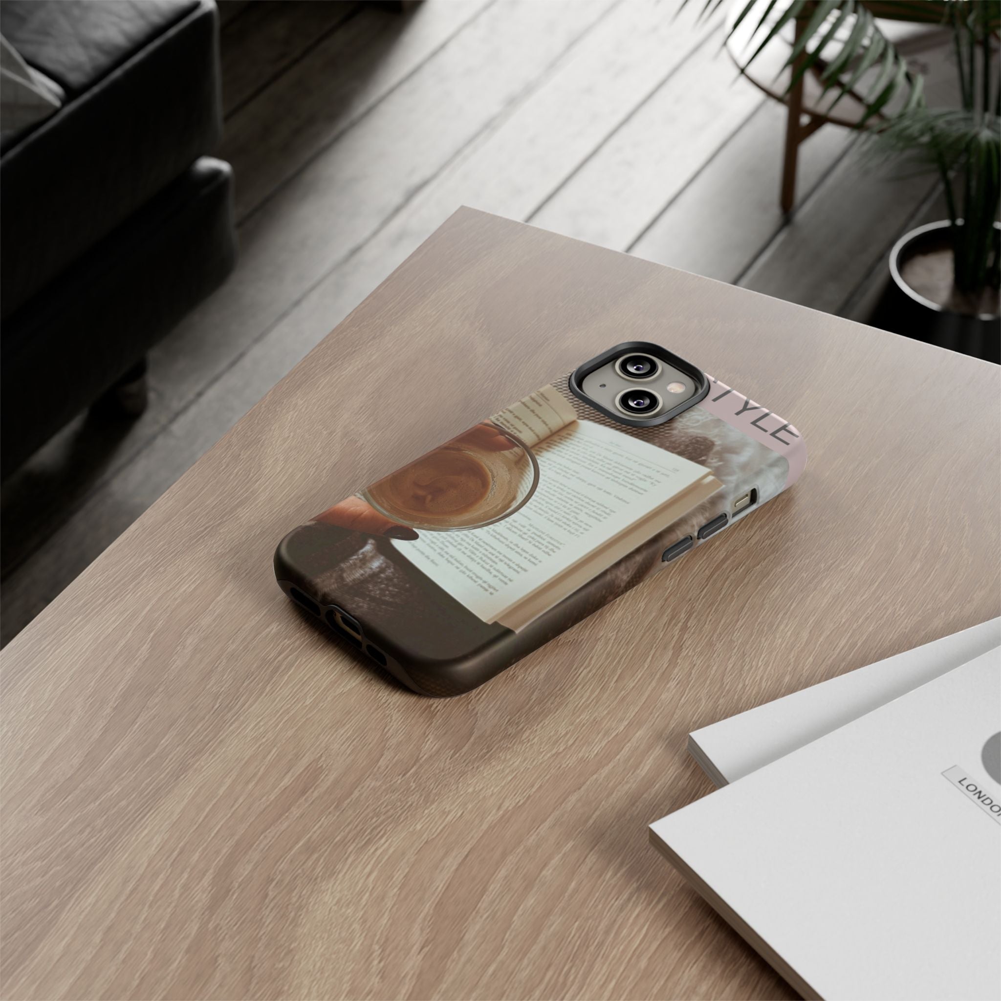 Cozy Reading Phone Case — Coffee & Book Protective Cover