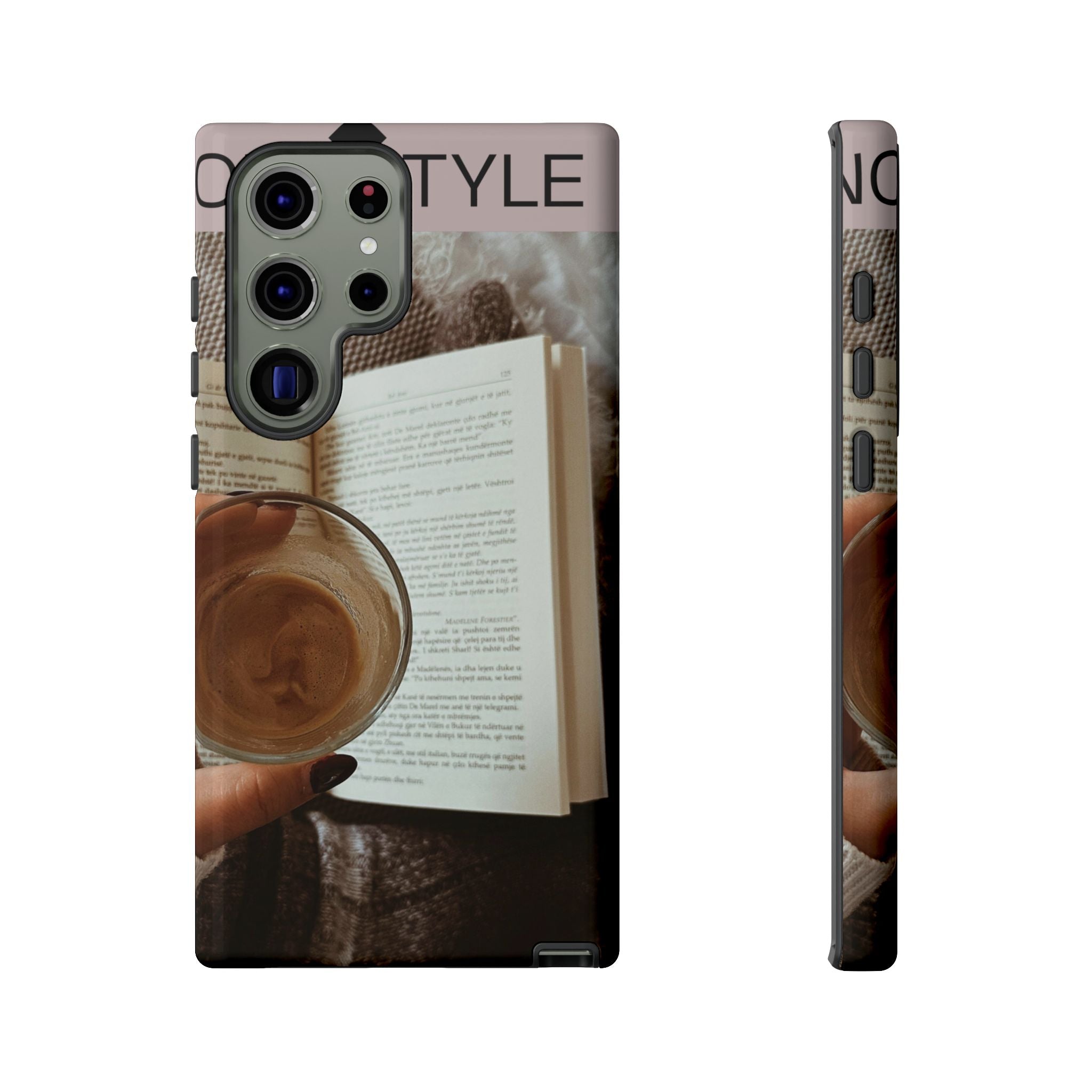 Cozy Reading Phone Case — Coffee & Book Protective Cover