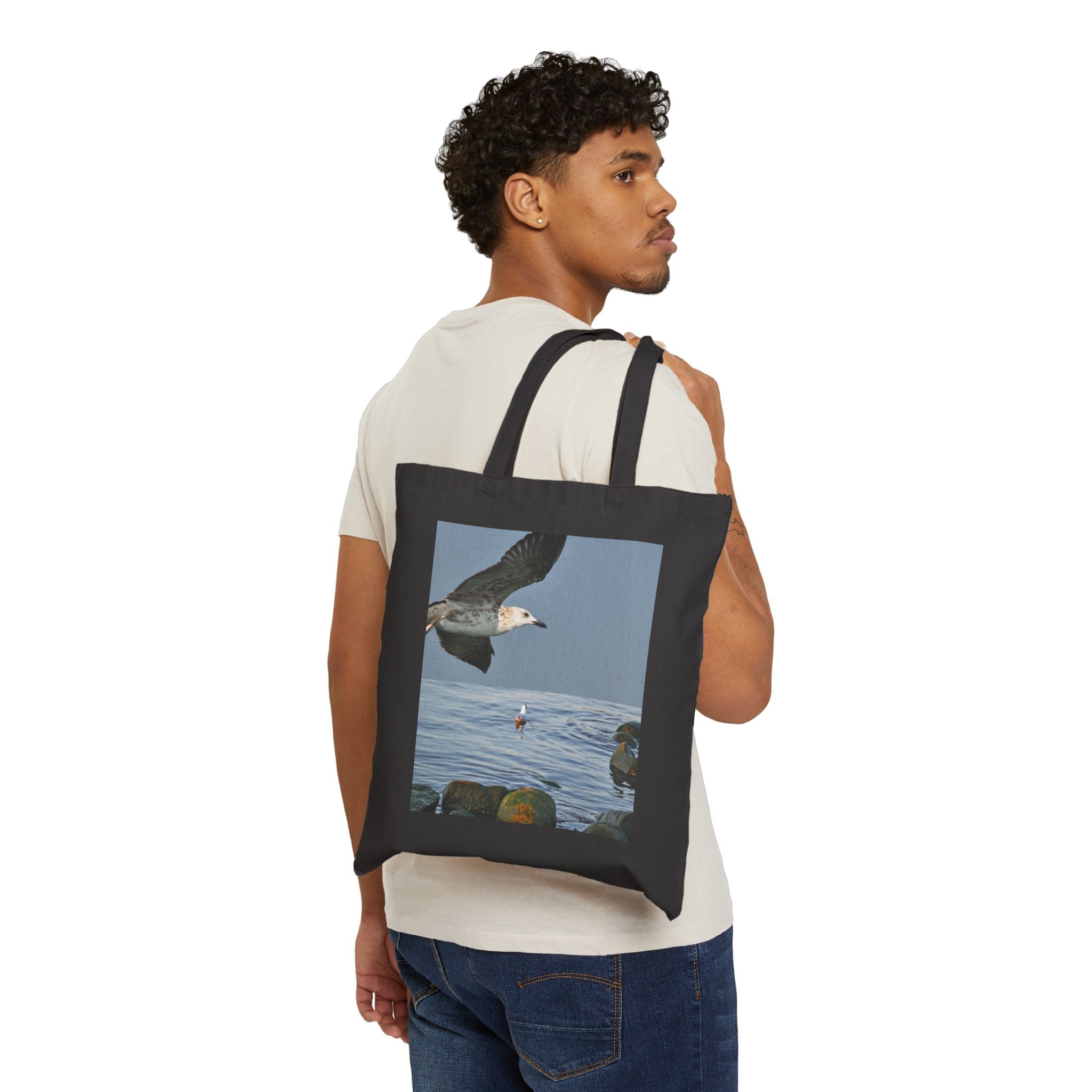 Canvas Tote Bag — Seaside Gull & Sunlit Poppies Art Prints