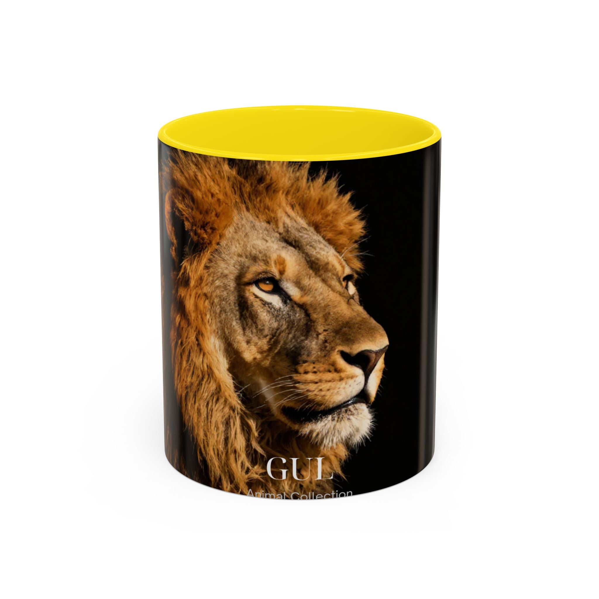 Majestic Lion Accent Coffee Mug — Bold Wildlife Portrait Tea Cup (11/15oz)