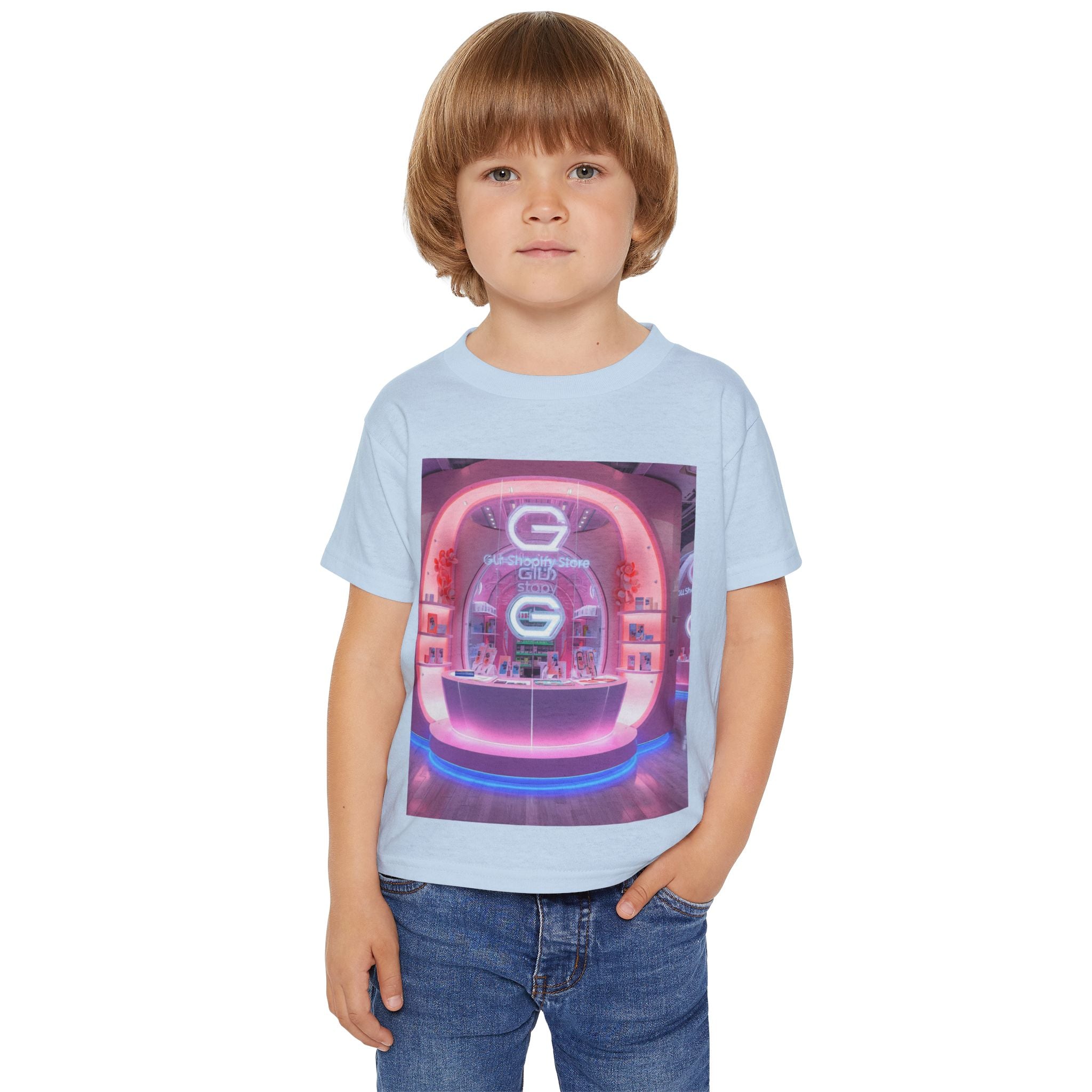 Toddler T-Shirt — Colorful Neon Shop & Rainbow Shopping Bag Graphic