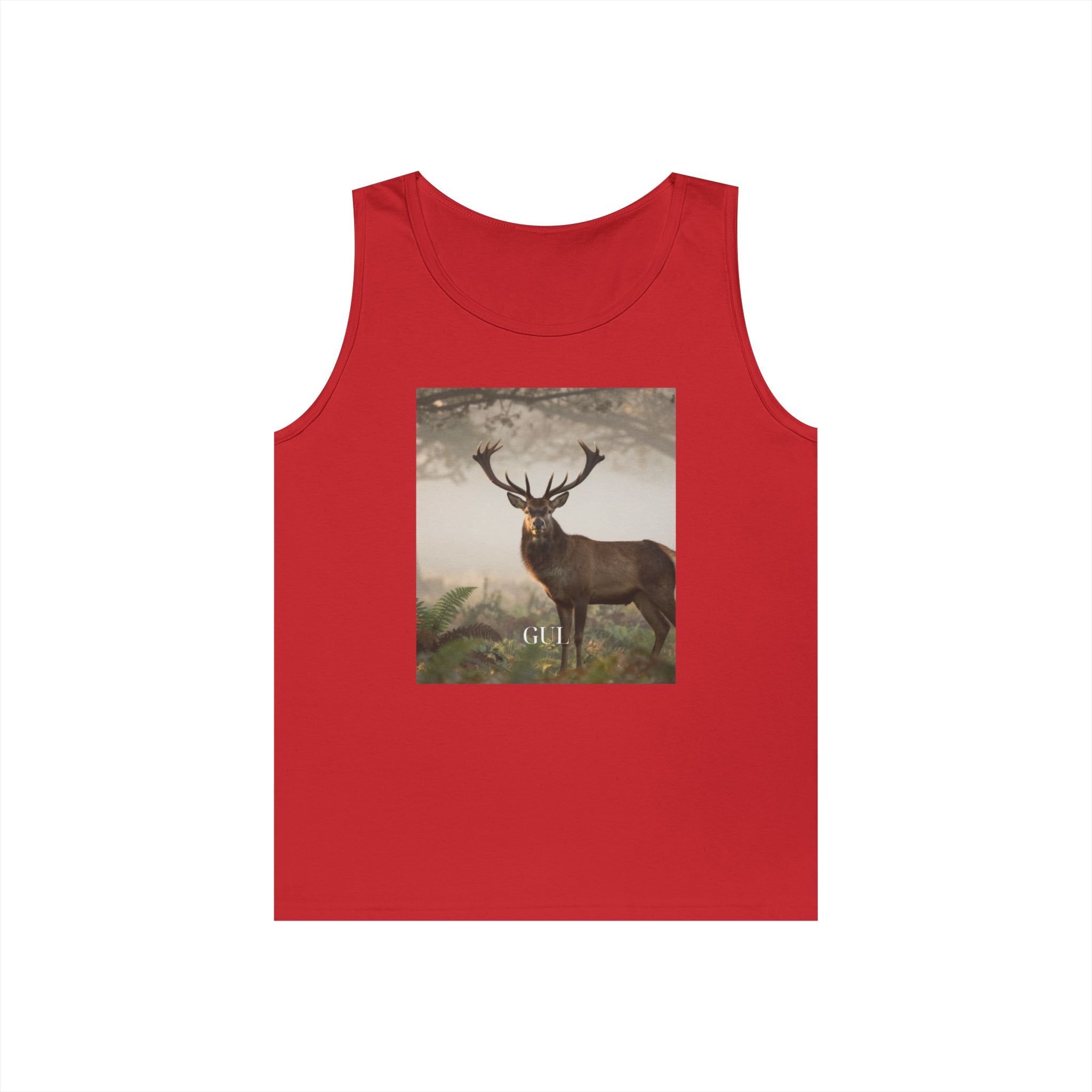 Deer & Cherry Blossom Art Tank Top — Nature Scene Graphic Tank