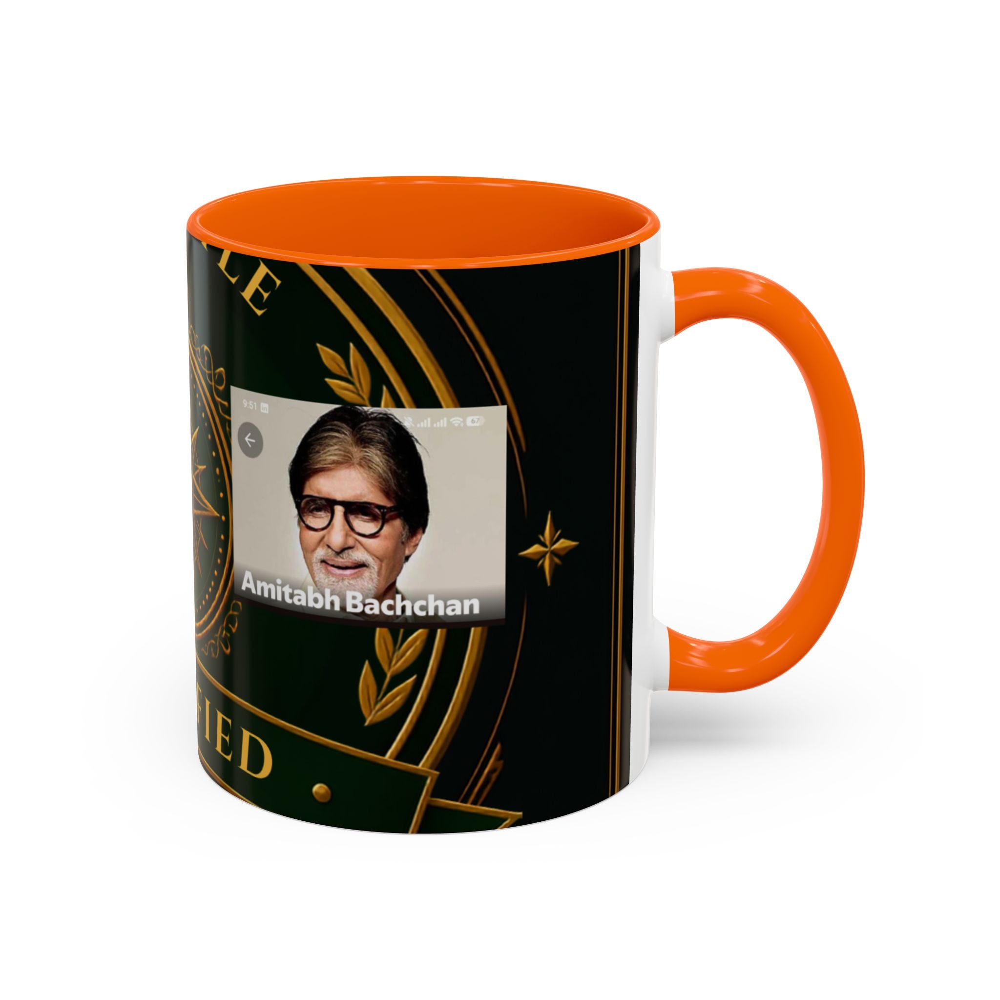 Certified Collector Accent Coffee Mug — Portrait Emblem Design (11/15 oz)