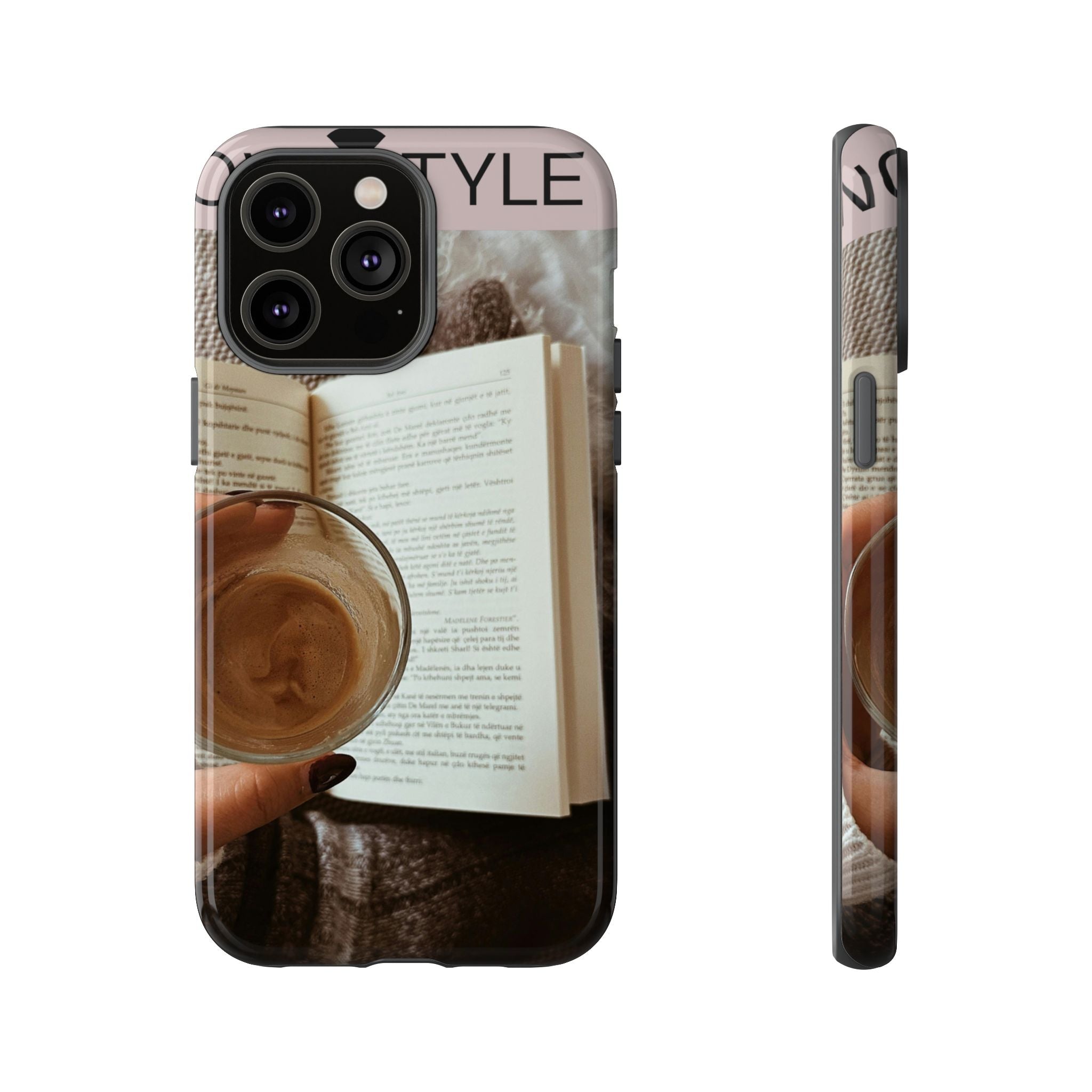 Cozy Reading Phone Case — Coffee & Book Protective Cover