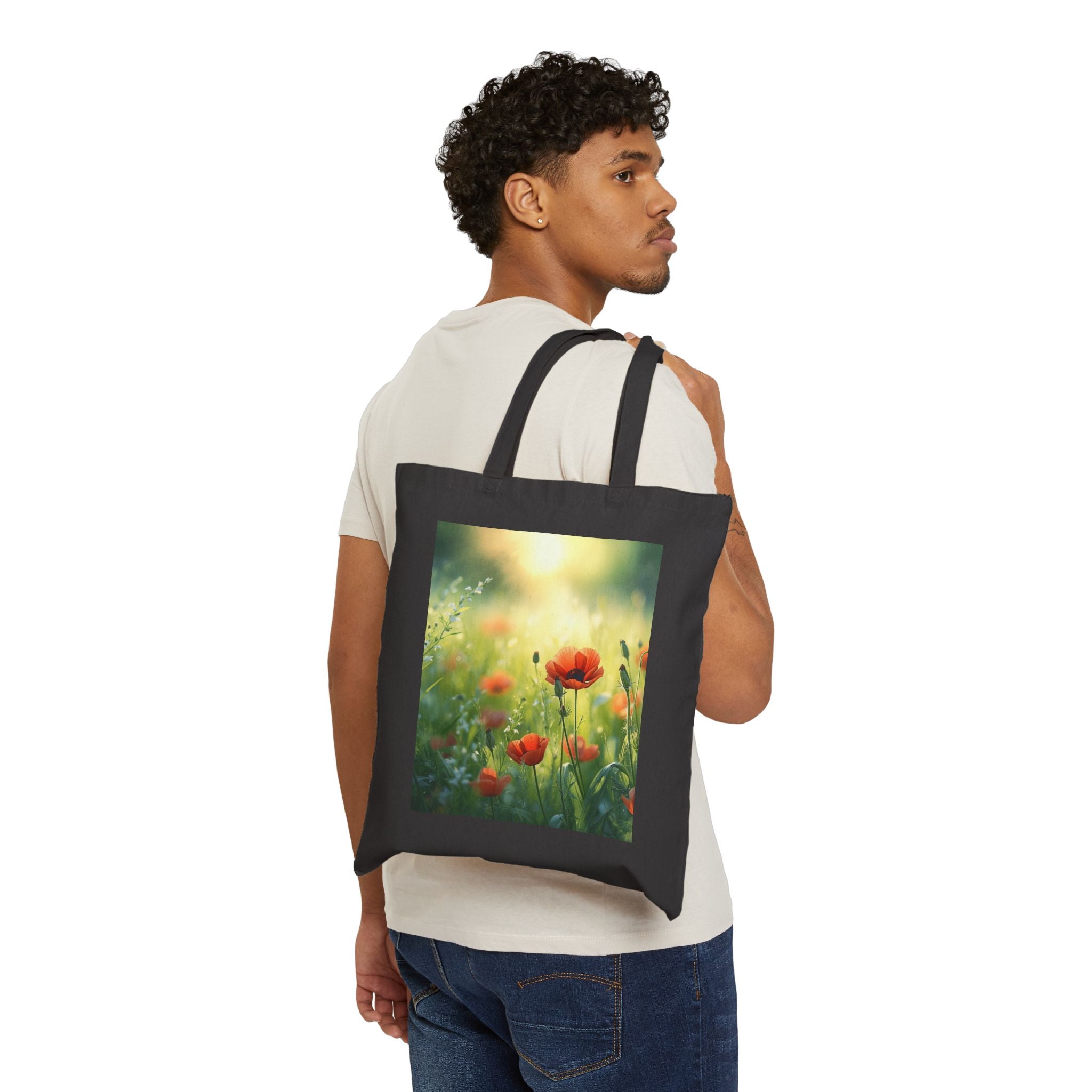 Canvas Tote Bag — Seaside Gull & Sunlit Poppies Art Prints