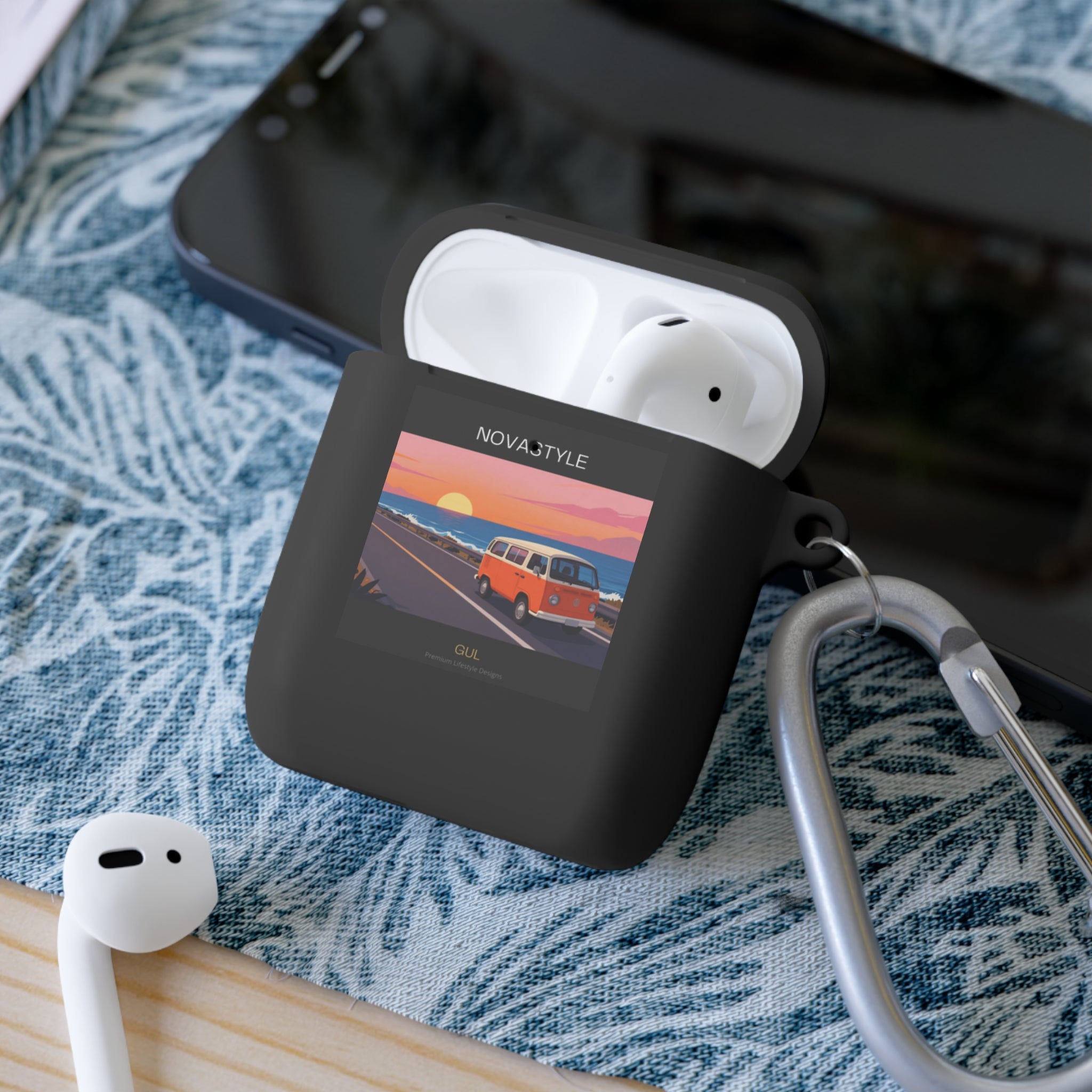 AirPods Case — Retro Sunset Van & Forest Deer Prints