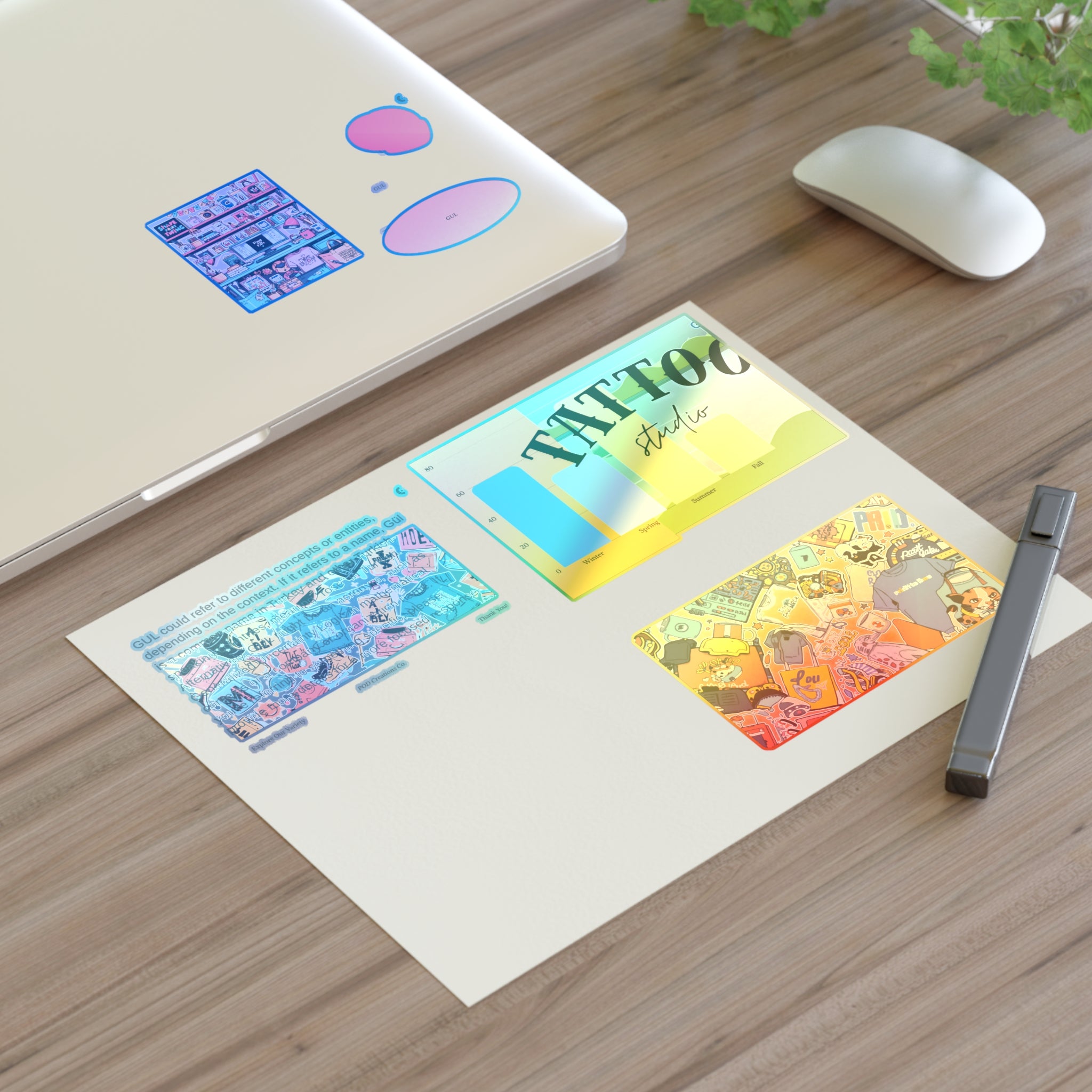 Colorful Sticker Sheets — Retro Tattoo & Pop Art Icons